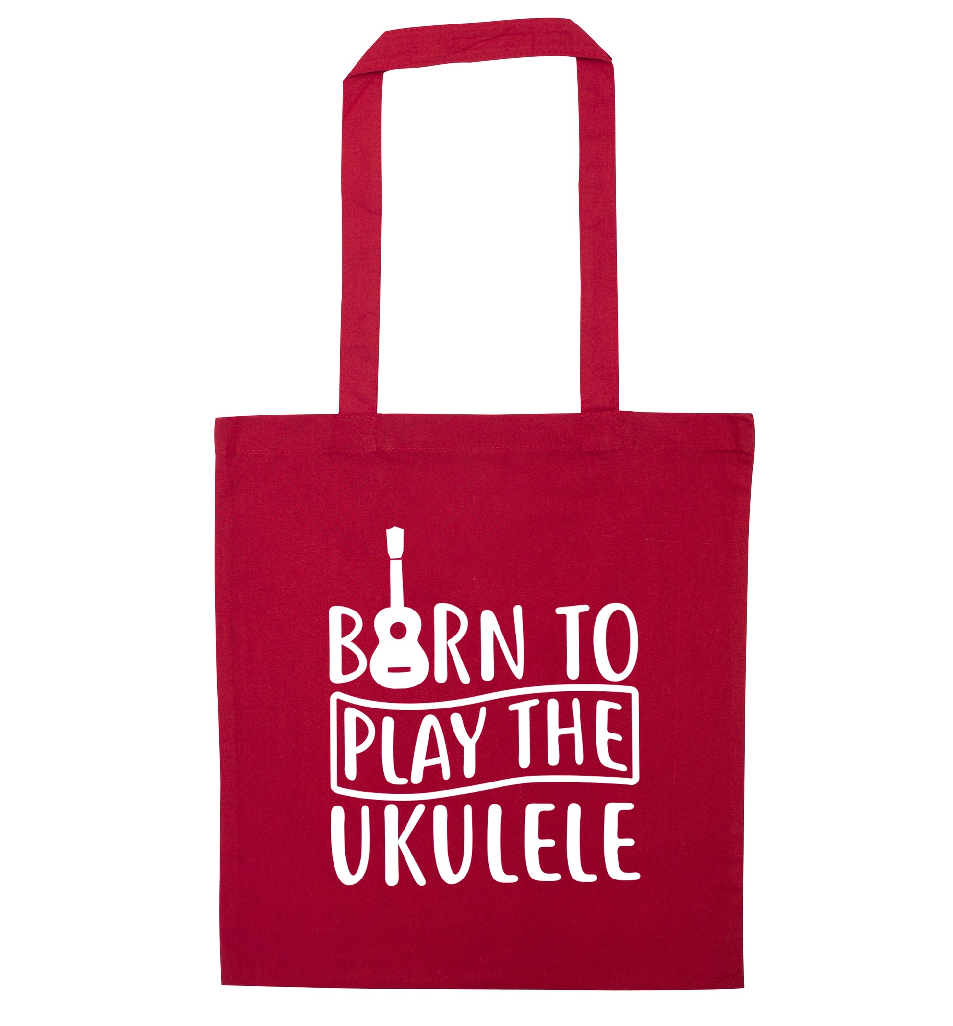 Born to play the ukulele red tote bag