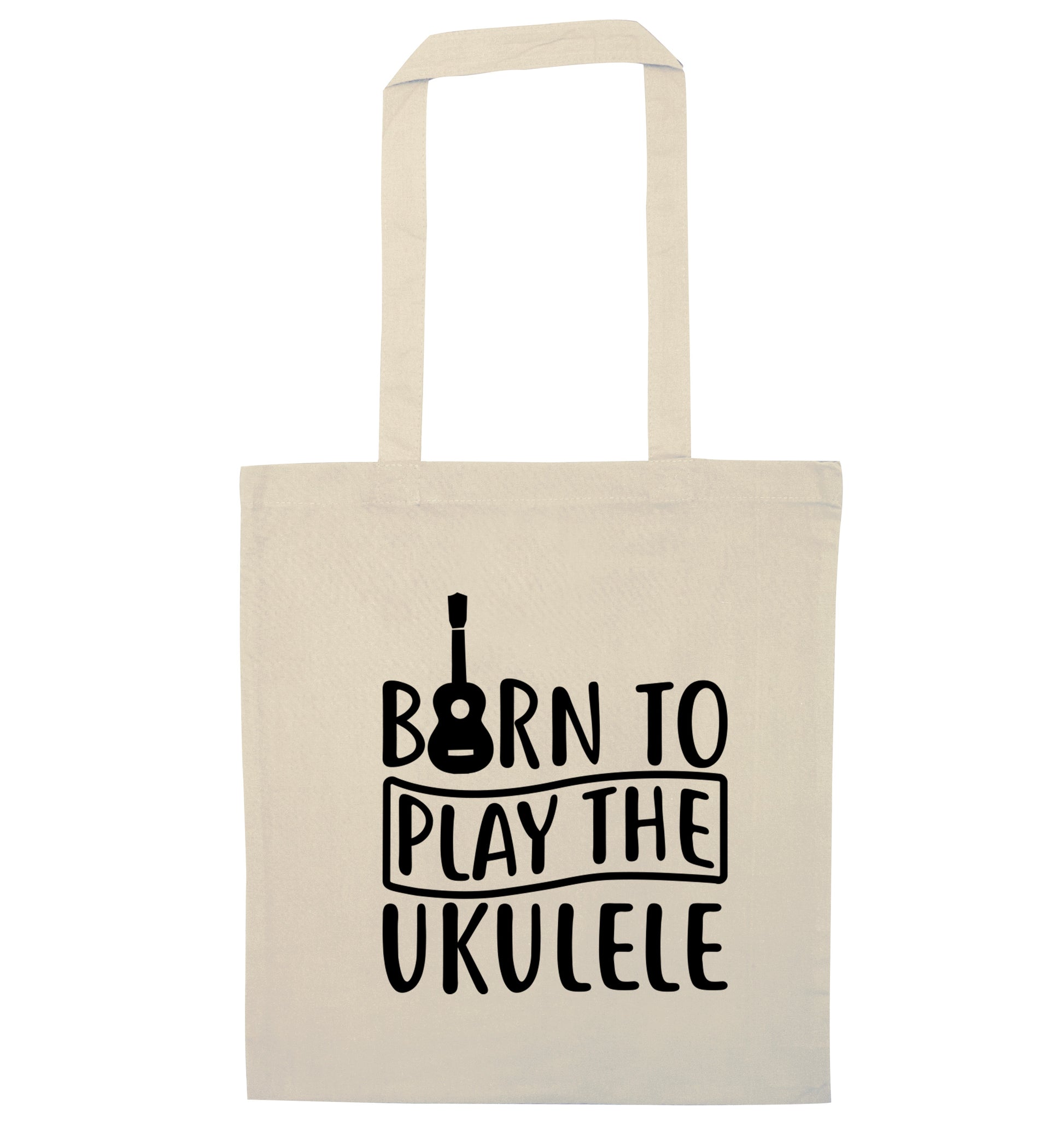 Born to play the ukulele natural tote bag