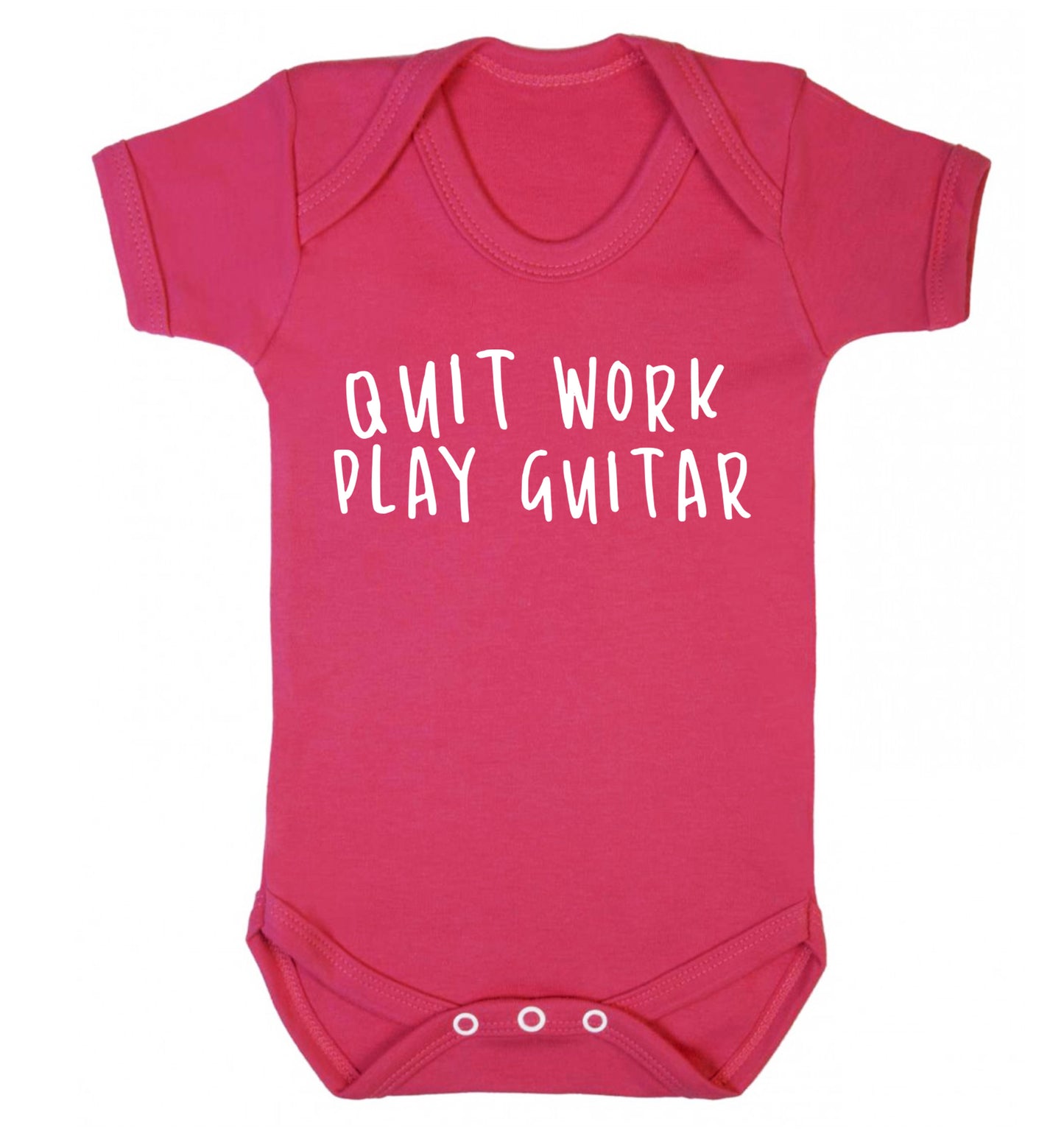 Quit work play guitar Baby Vest dark pink 18-24 months