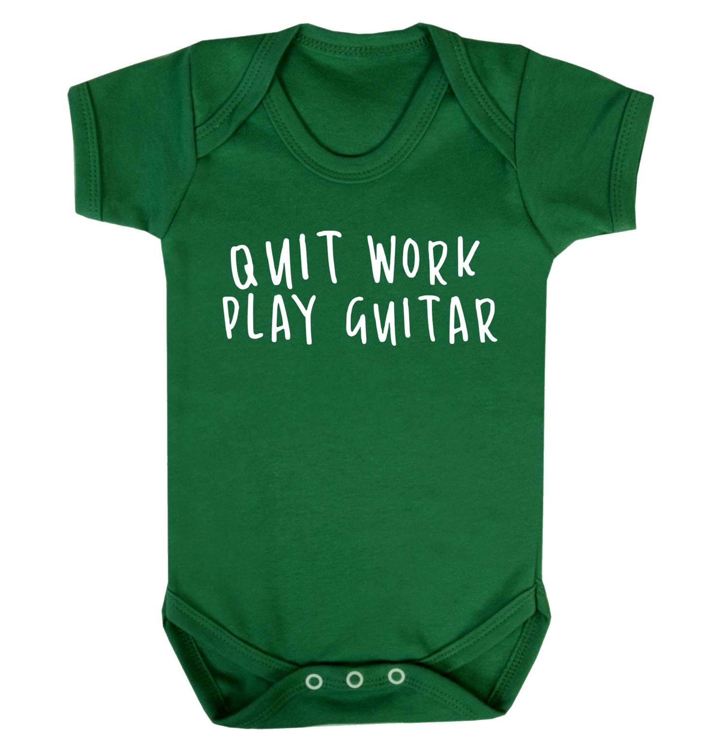 Quit work play guitar Baby Vest green 18-24 months