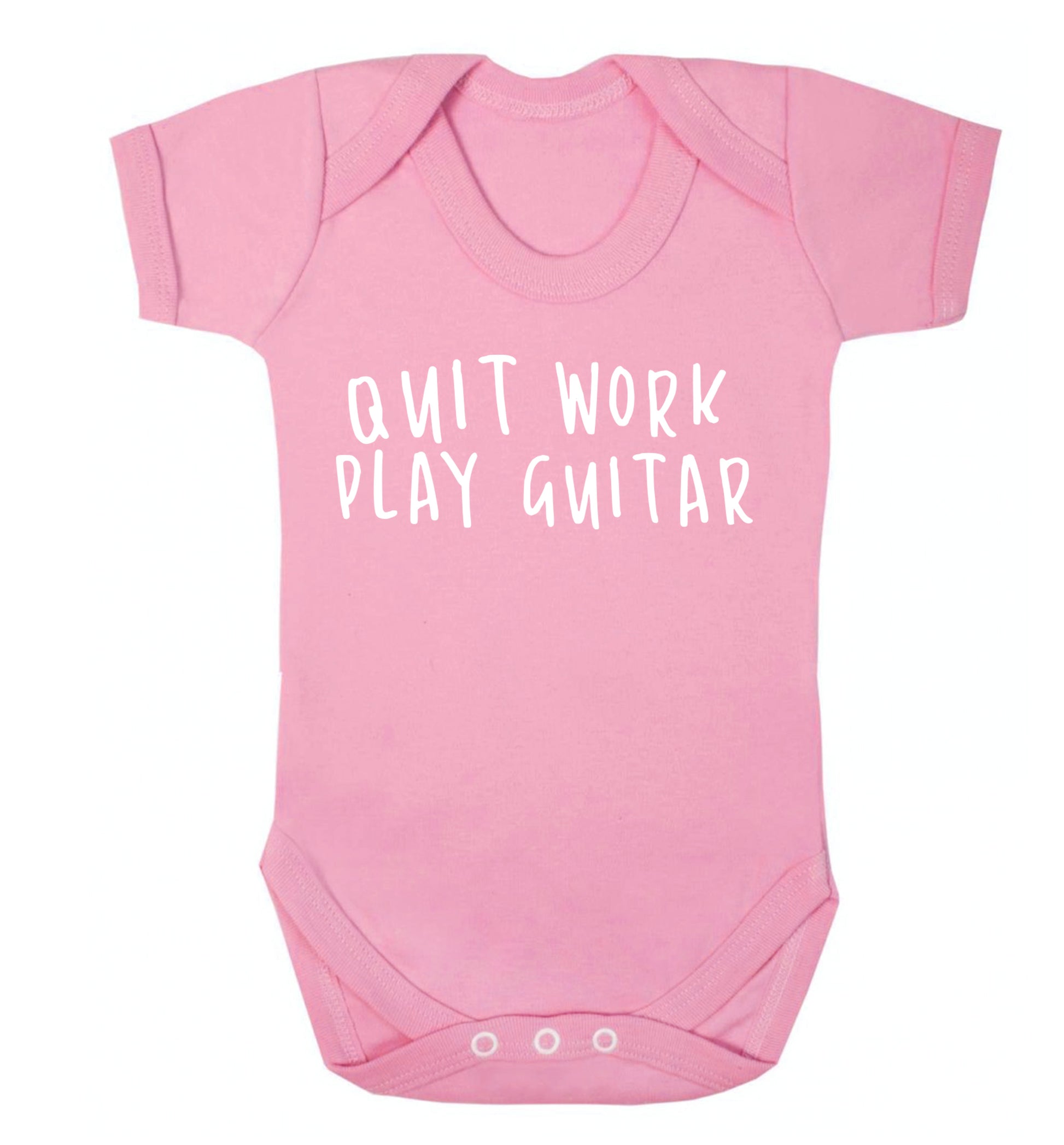 Quit work play guitar Baby Vest pale pink 18-24 months