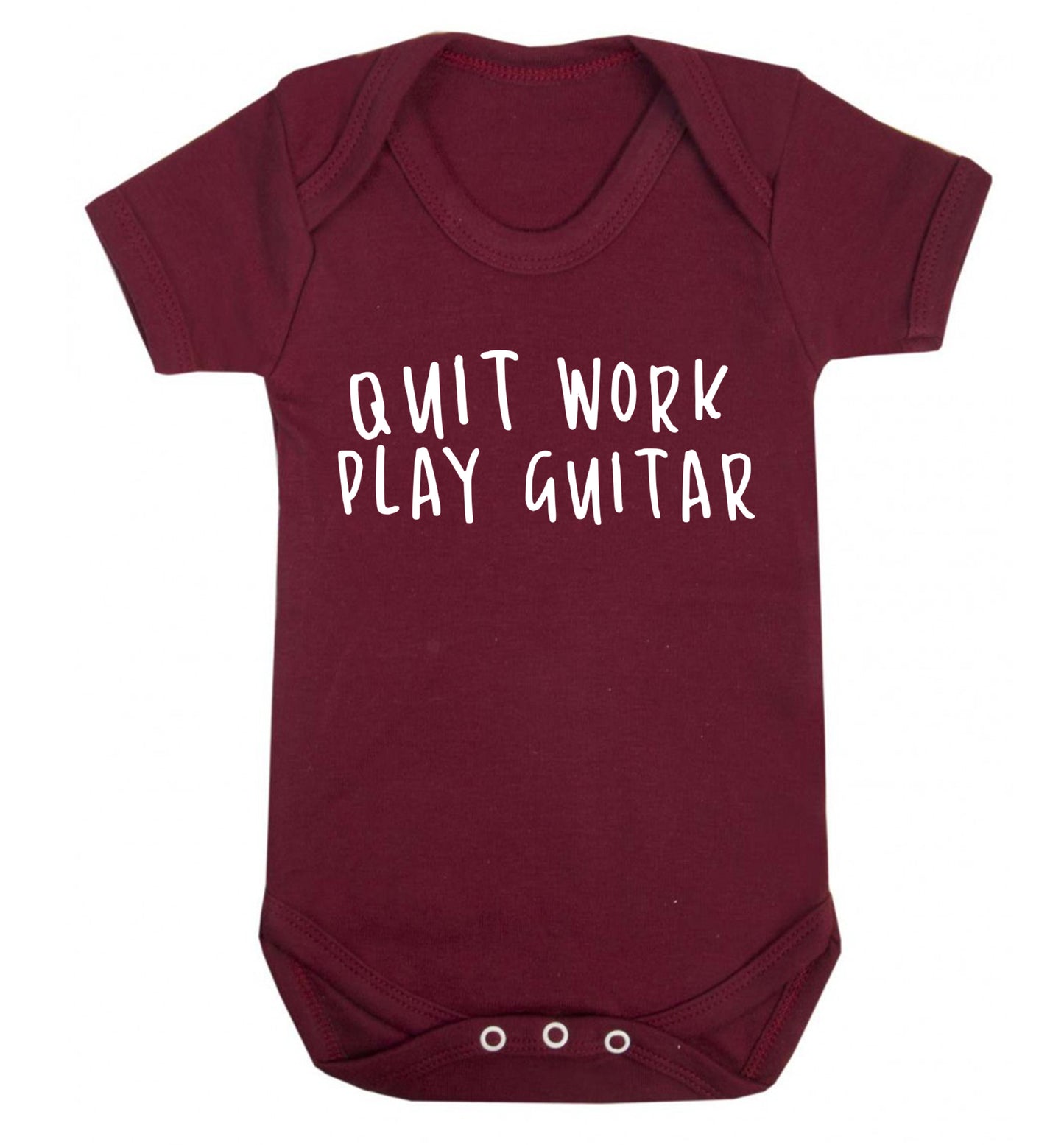 Quit work play guitar Baby Vest maroon 18-24 months
