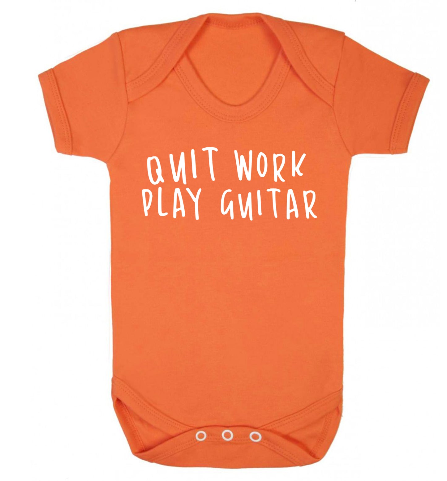 Quit work play guitar Baby Vest orange 18-24 months