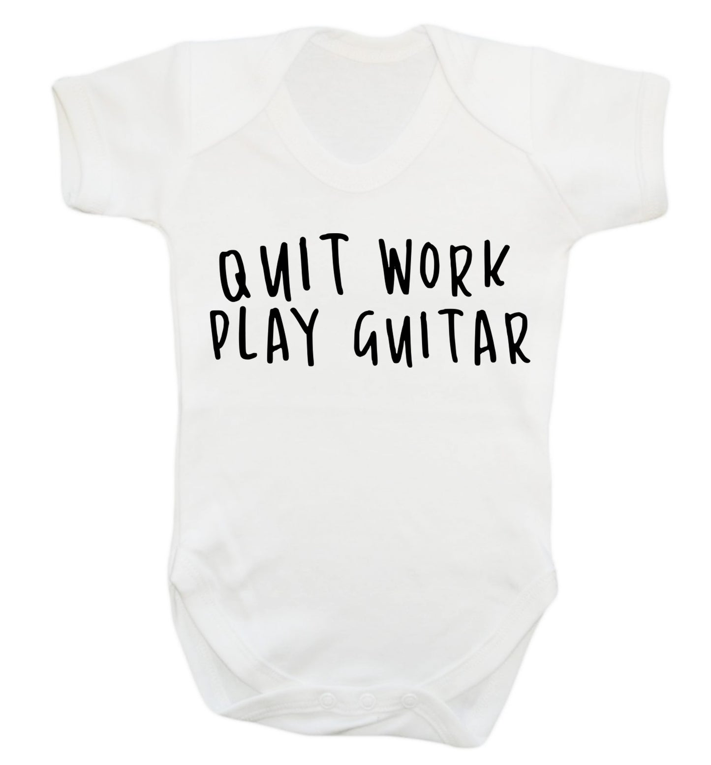 Quit work play guitar Baby Vest white 18-24 months