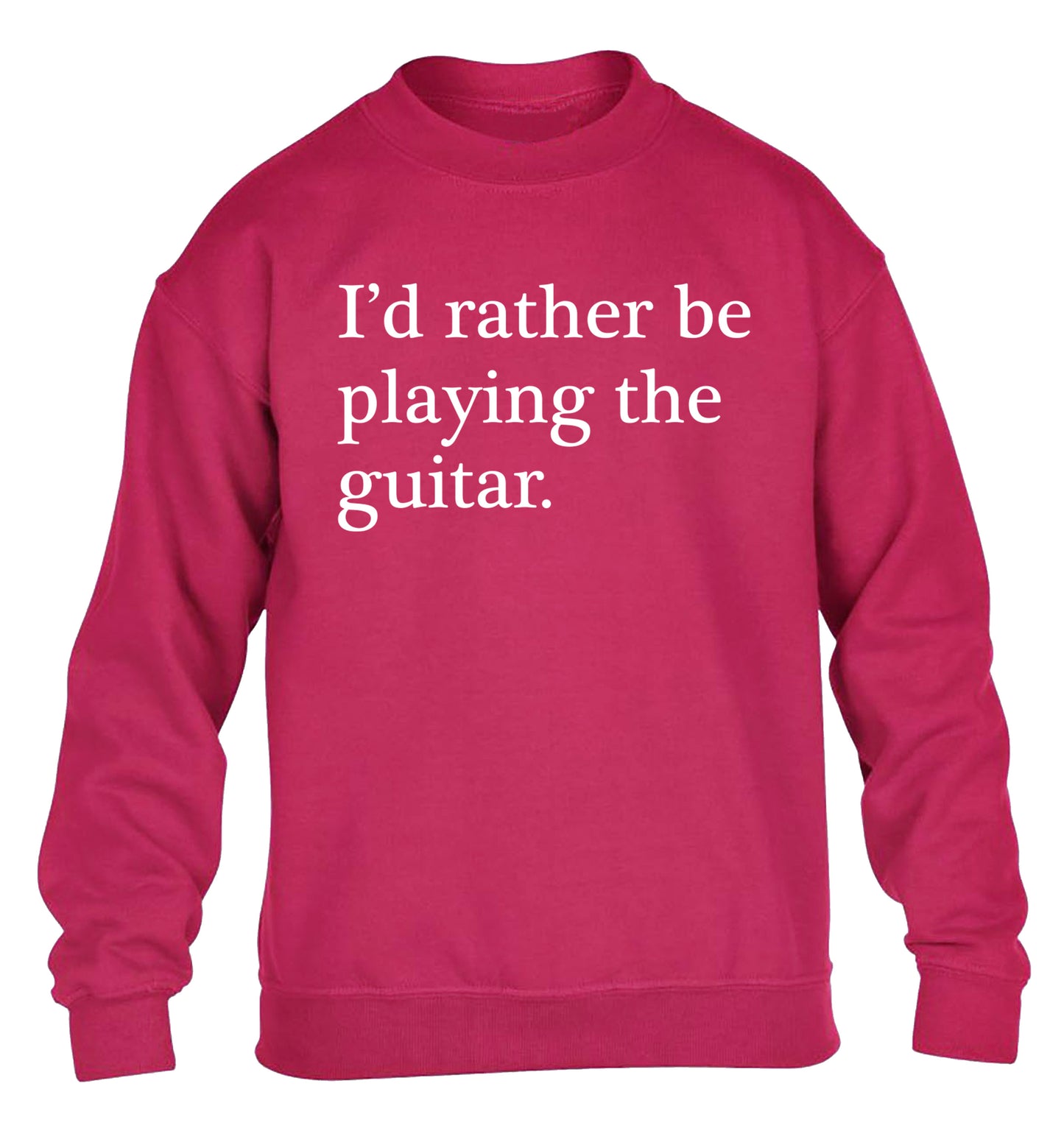 I'd rather be playing the guitar children's pink sweater 12-14 Years