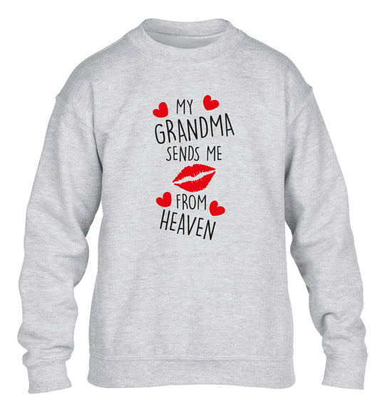 My grandma sends me kisses from heaven children's grey sweater 12-14 Years