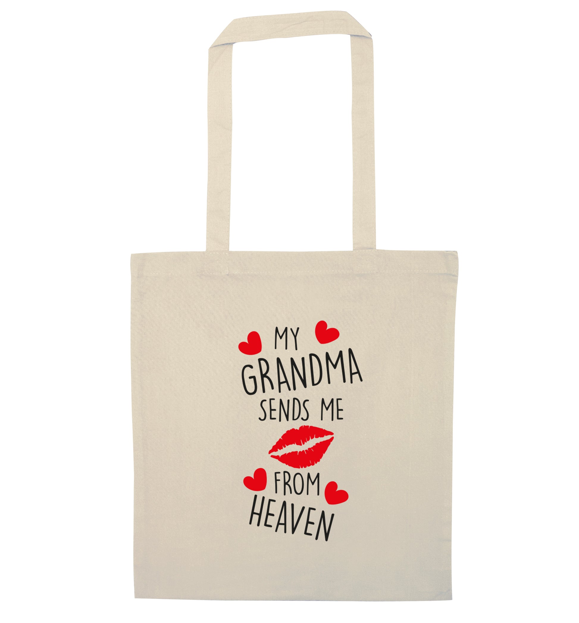 My grandma sends me kisses from heaven natural tote bag