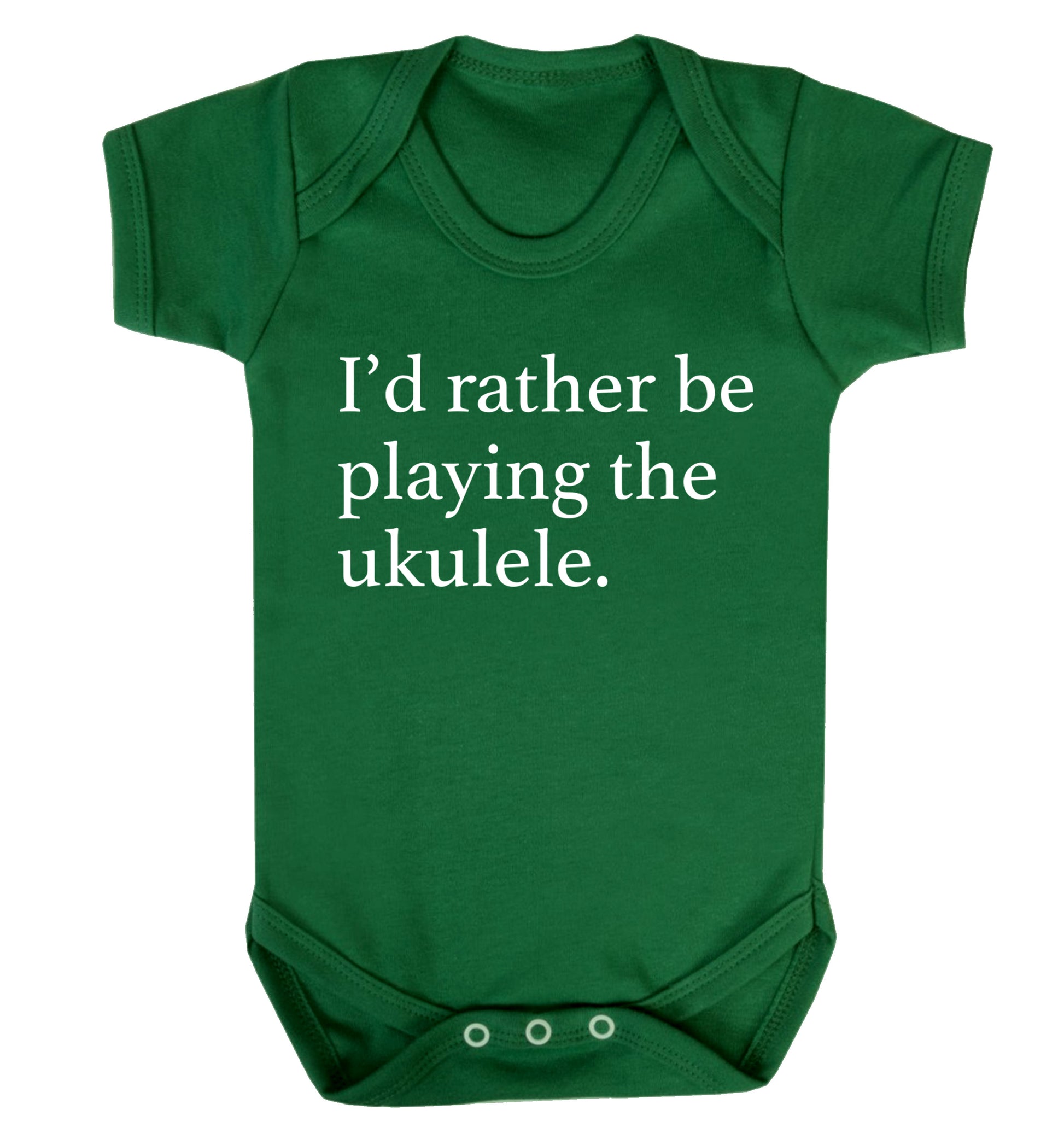 I'd rather by playing the ukulele Baby Vest green 18-24 months
