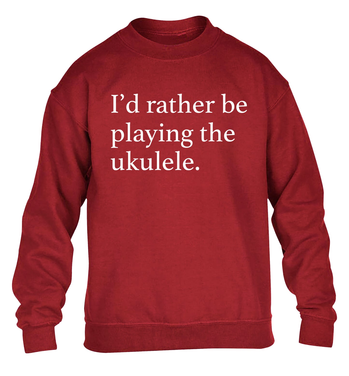 I'd rather by playing the ukulele children's grey sweater 12-14 Years