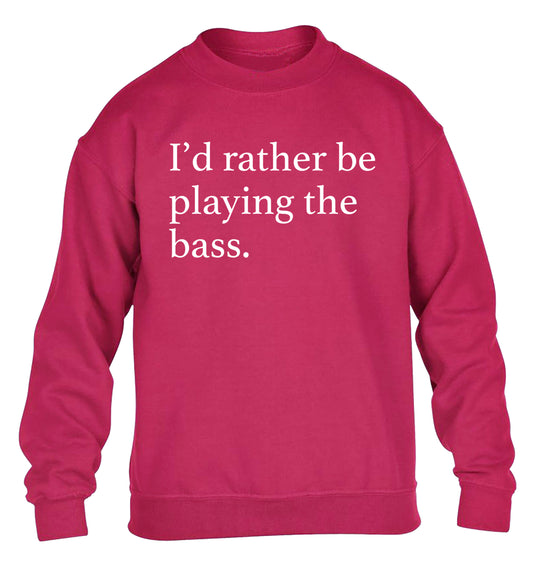 I'd rather by playing the bass children's pink sweater 12-14 Years