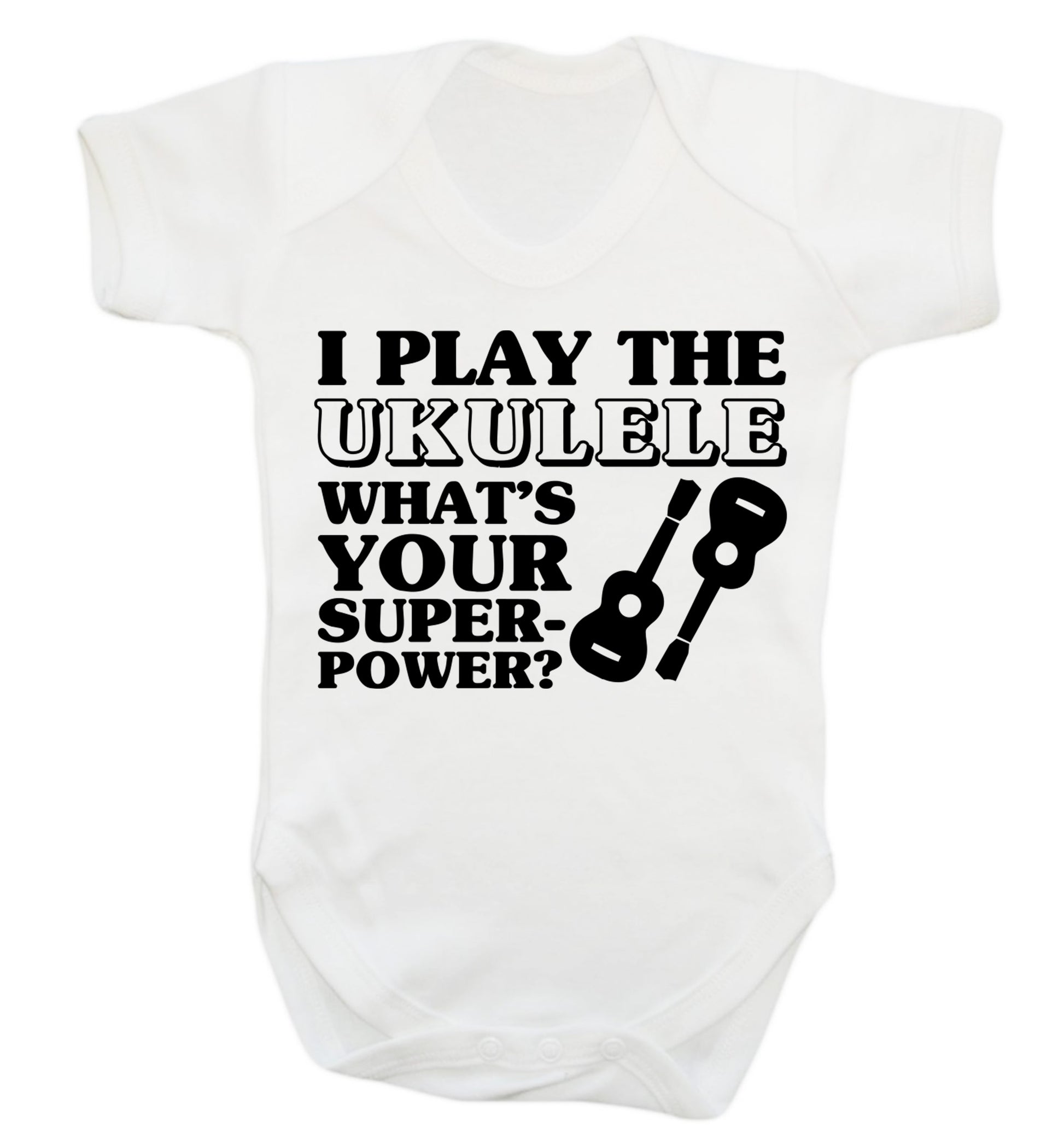 I play the ukulele what's your superpower? Baby Vest white 18-24 months
