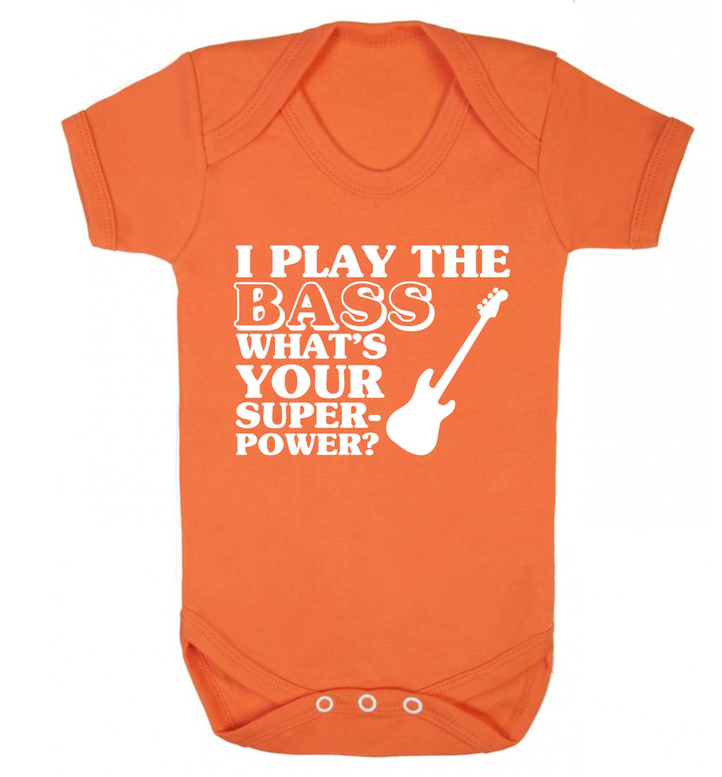I play the bass what's your superpower? Baby Vest orange 18-24 months