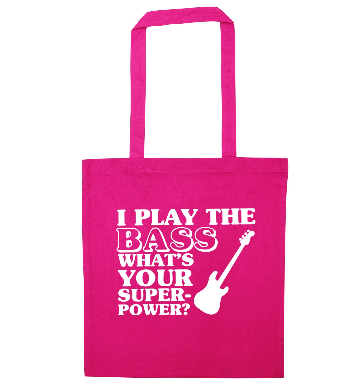 I play the bass what's your superpower? pink tote bag