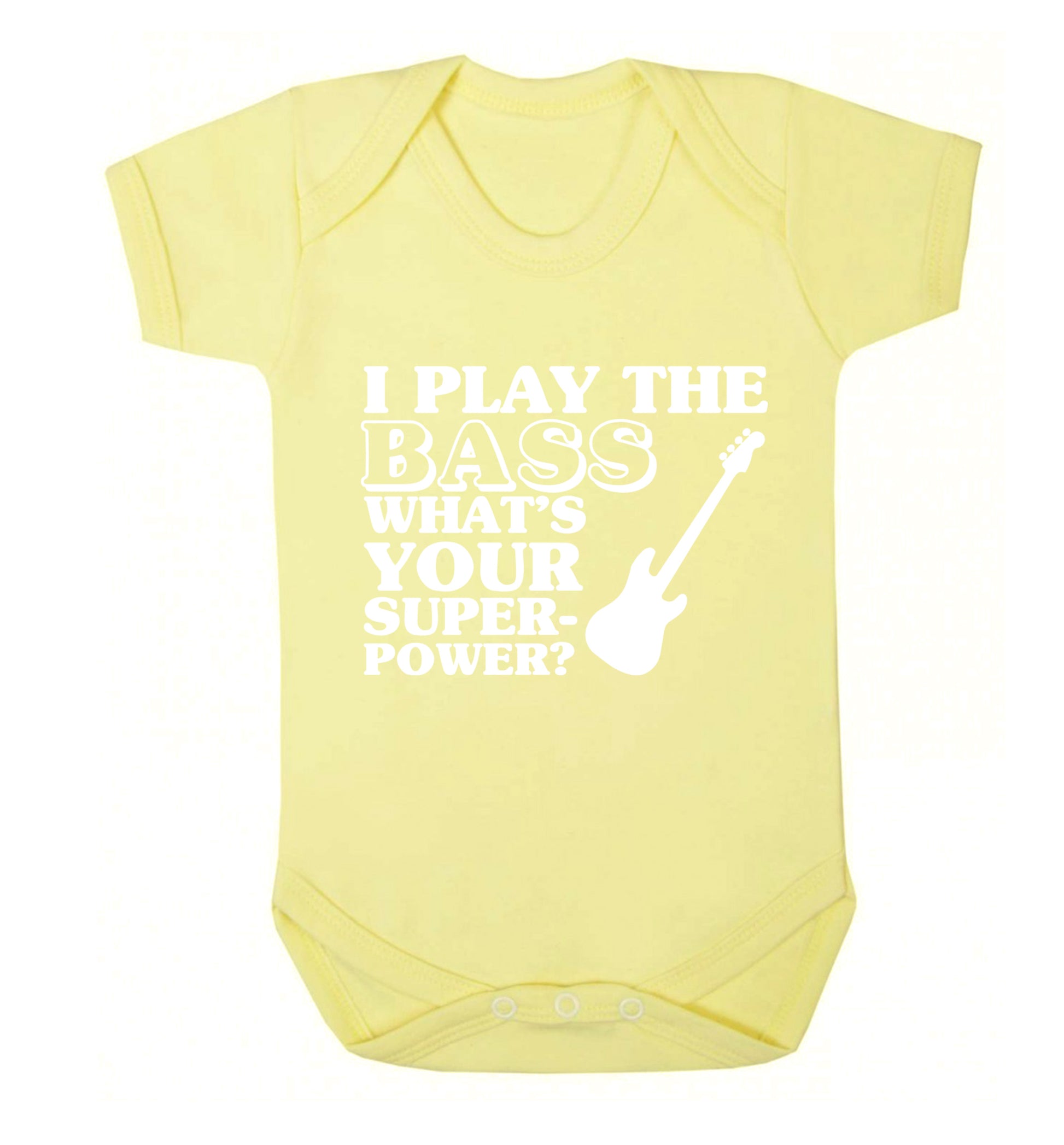 I play the bass what's your superpower? Baby Vest pale yellow 18-24 months