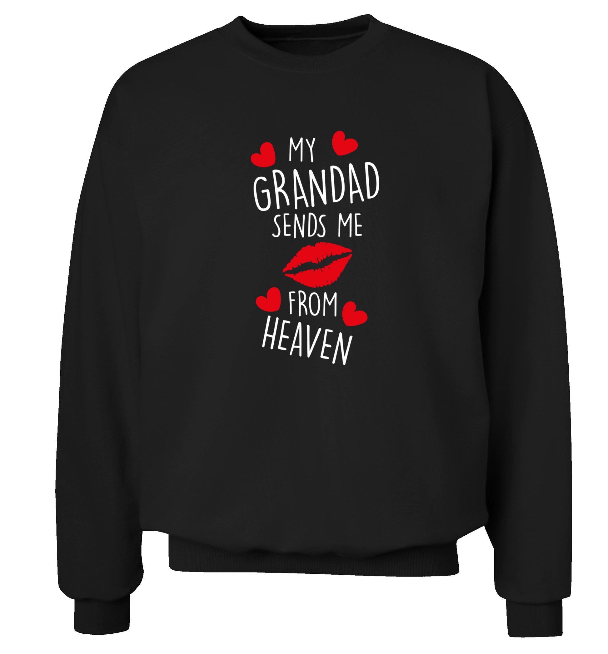 My grandad sends me kisses from heaven Adult's unisex black Sweater 2XL