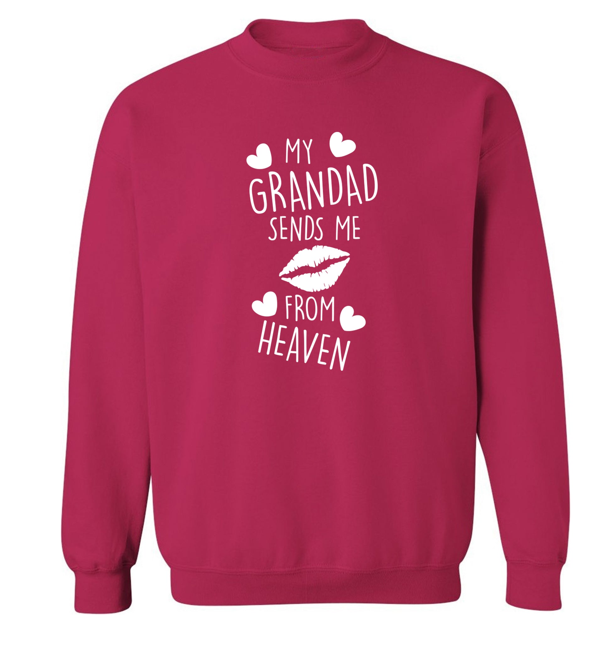 My grandad sends me kisses from heaven Adult's unisex pink Sweater 2XL