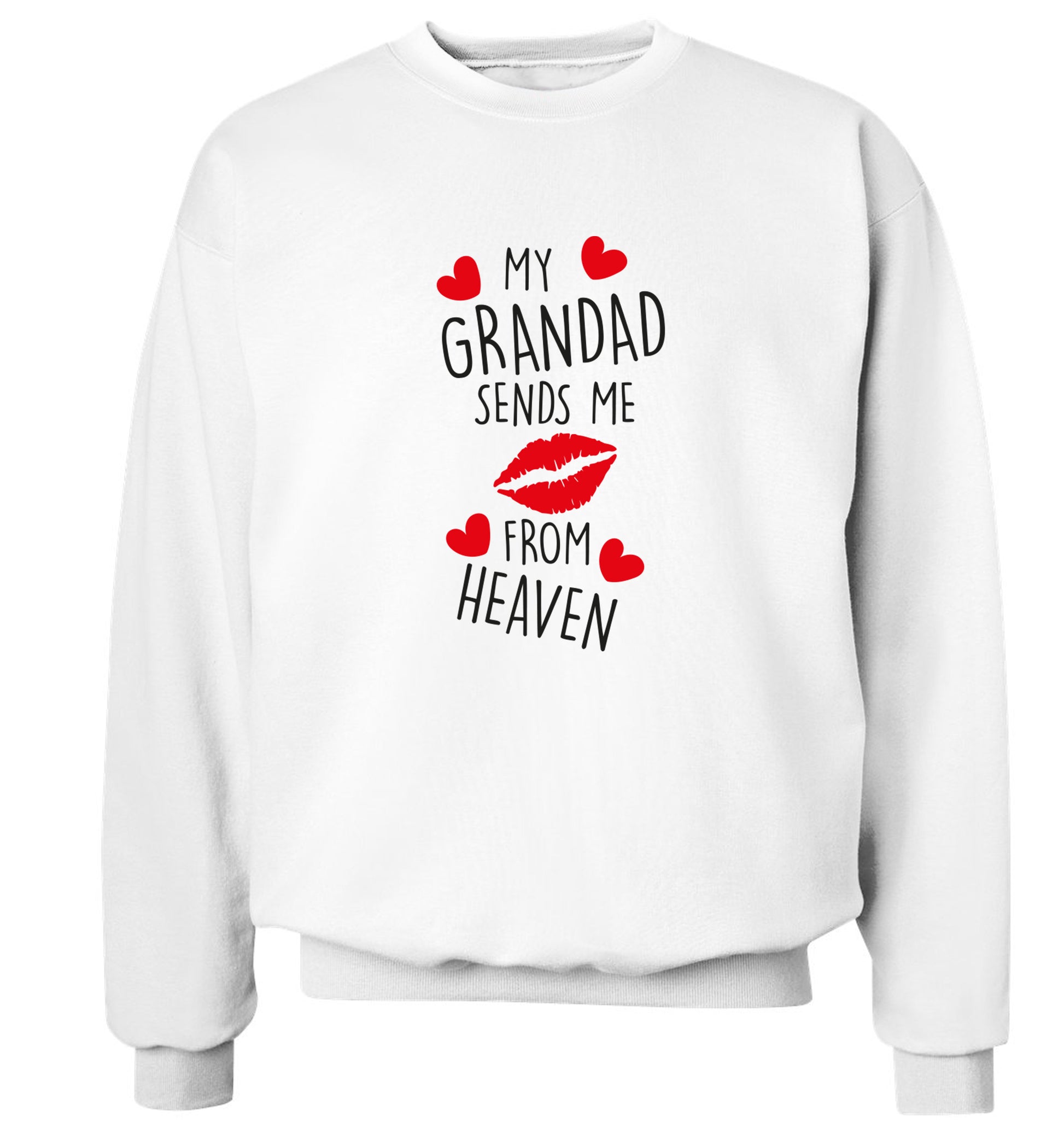 My grandad sends me kisses from heaven Adult's unisex white Sweater 2XL