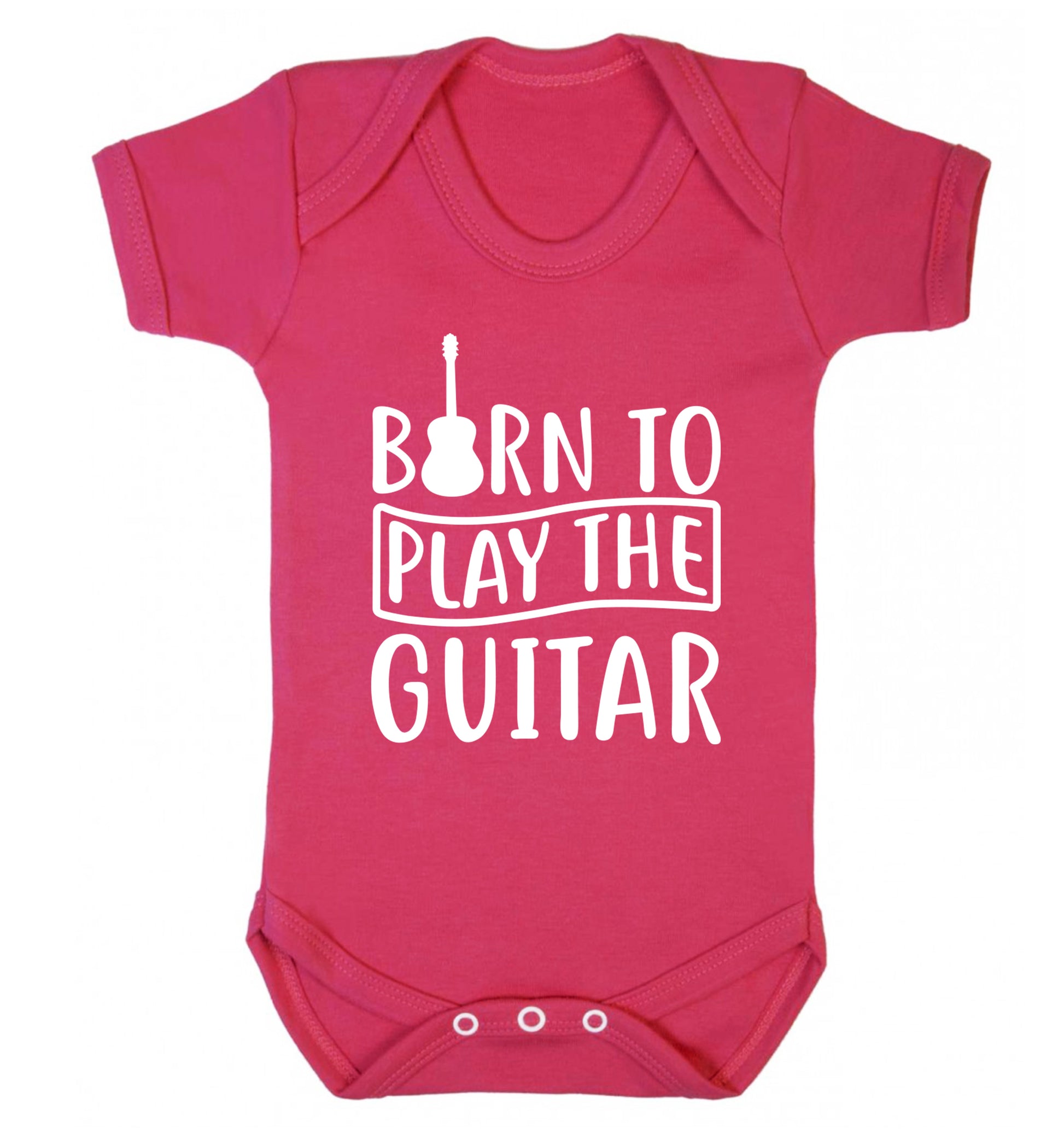 Born to play the guitar Baby Vest dark pink 18-24 months