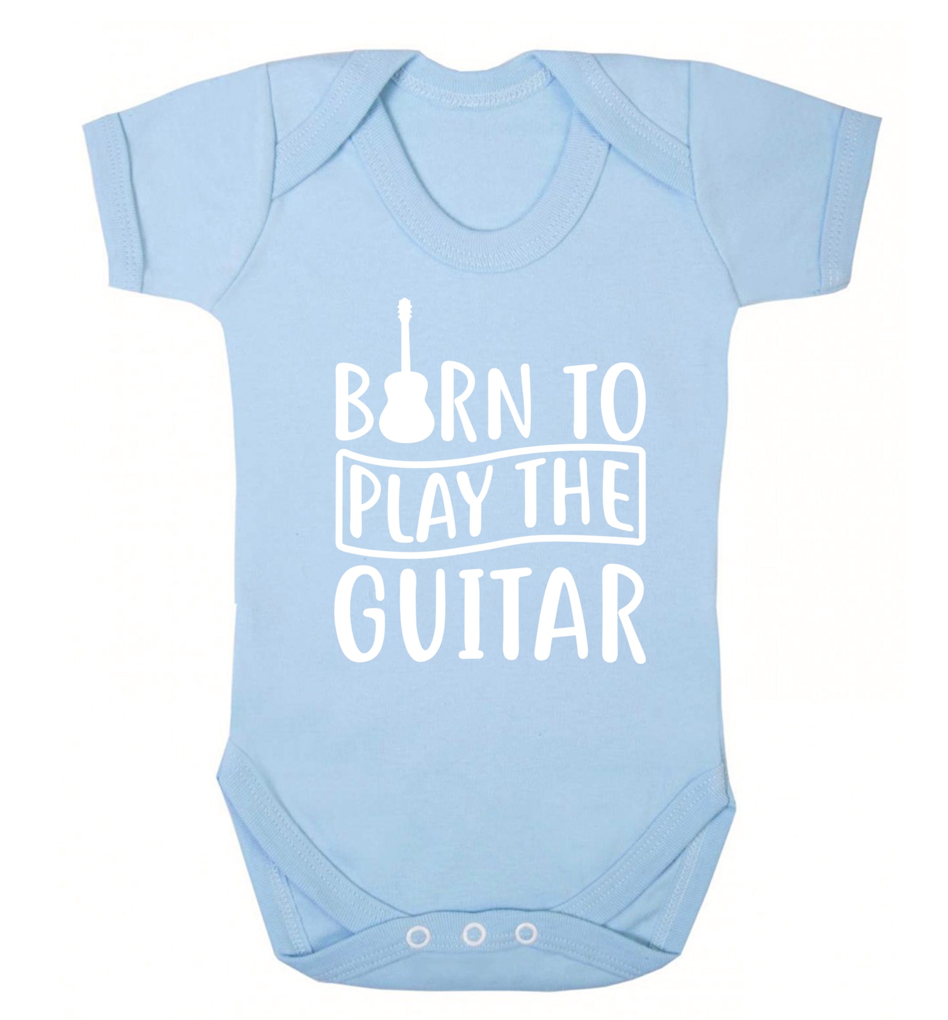 Born to play the guitar Baby Vest pale blue 18-24 months