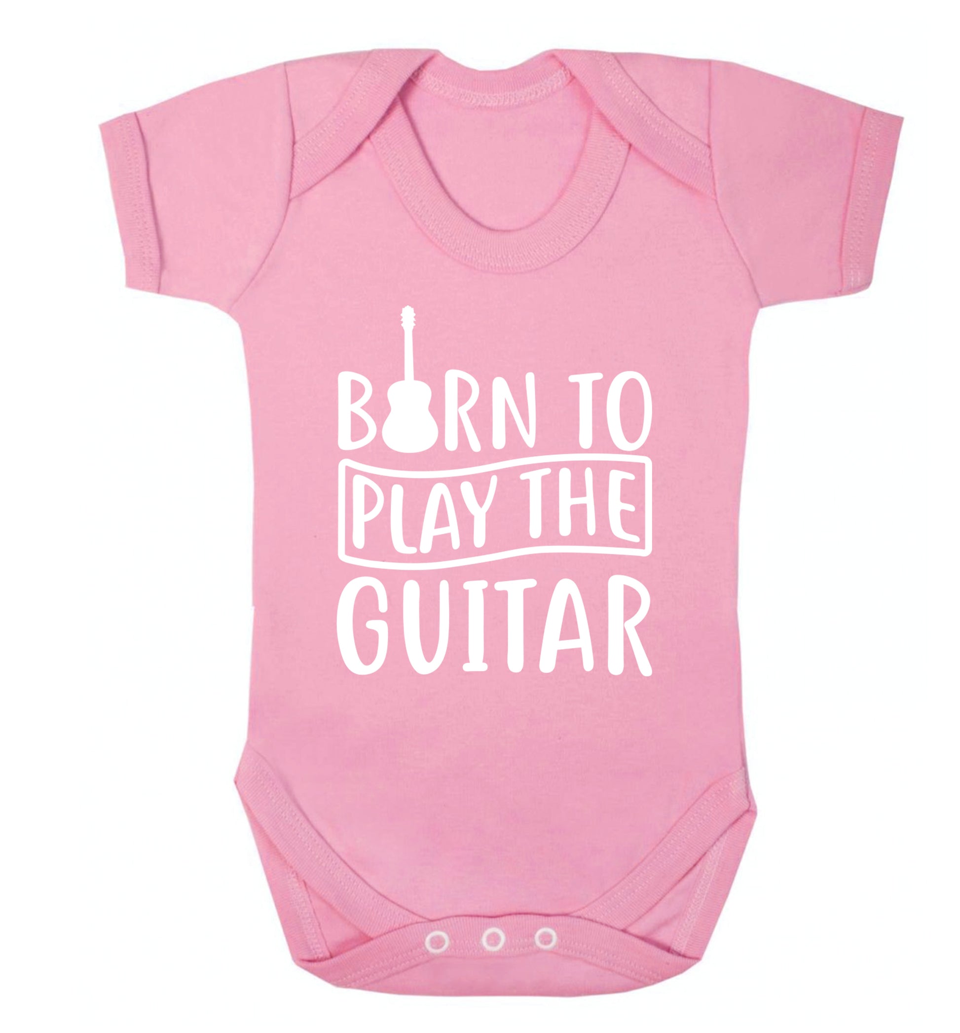 Born to play the guitar Baby Vest pale pink 18-24 months