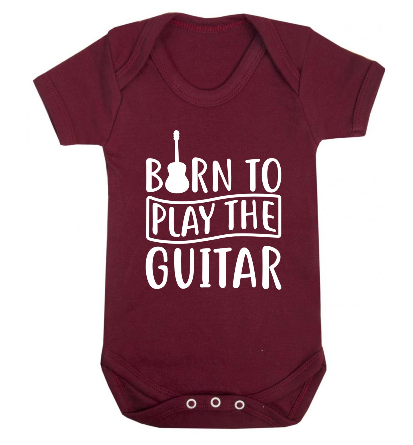 Born to play the guitar Baby Vest maroon 18-24 months