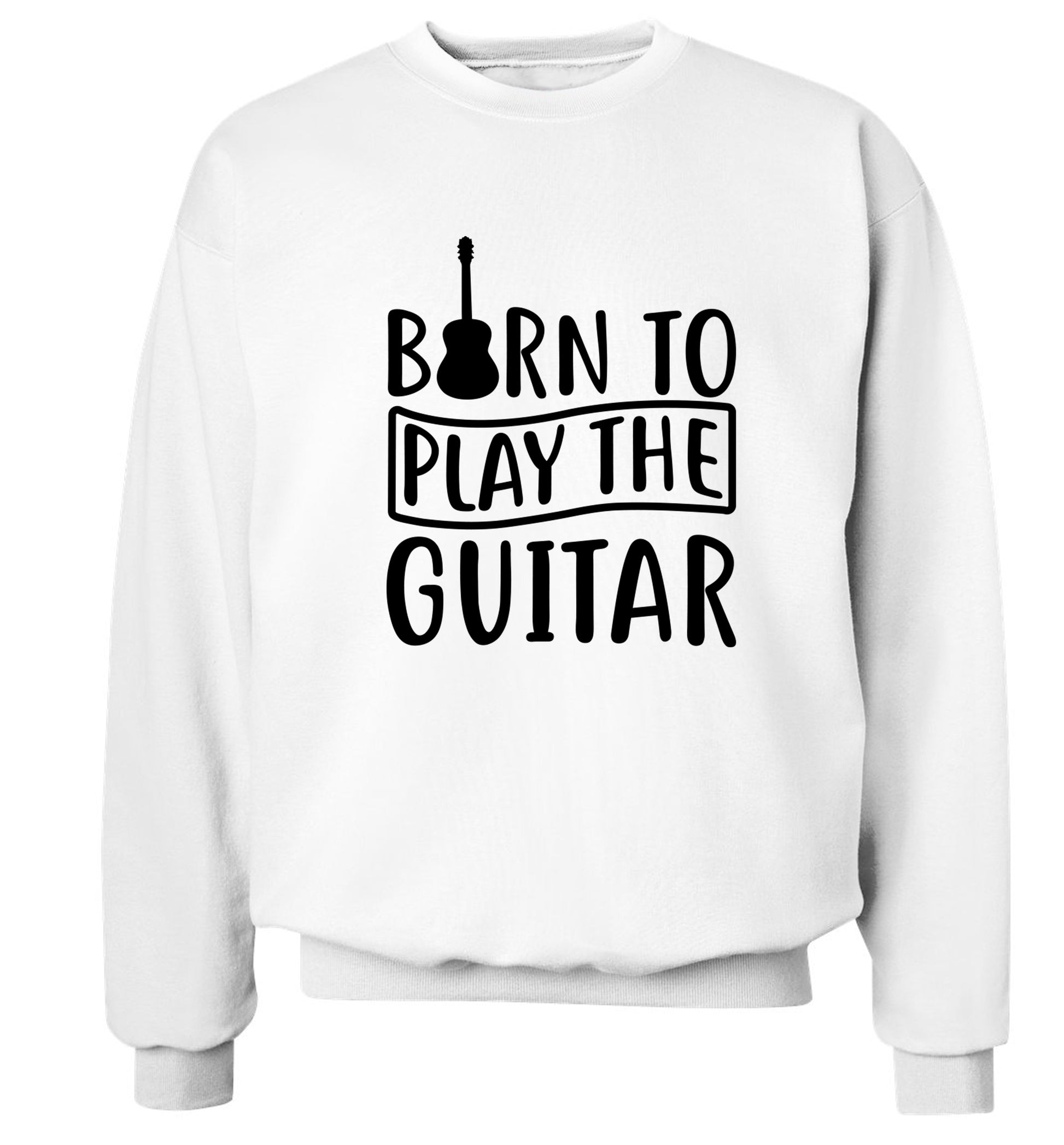 Born to play the guitar Adult's unisex white Sweater 2XL