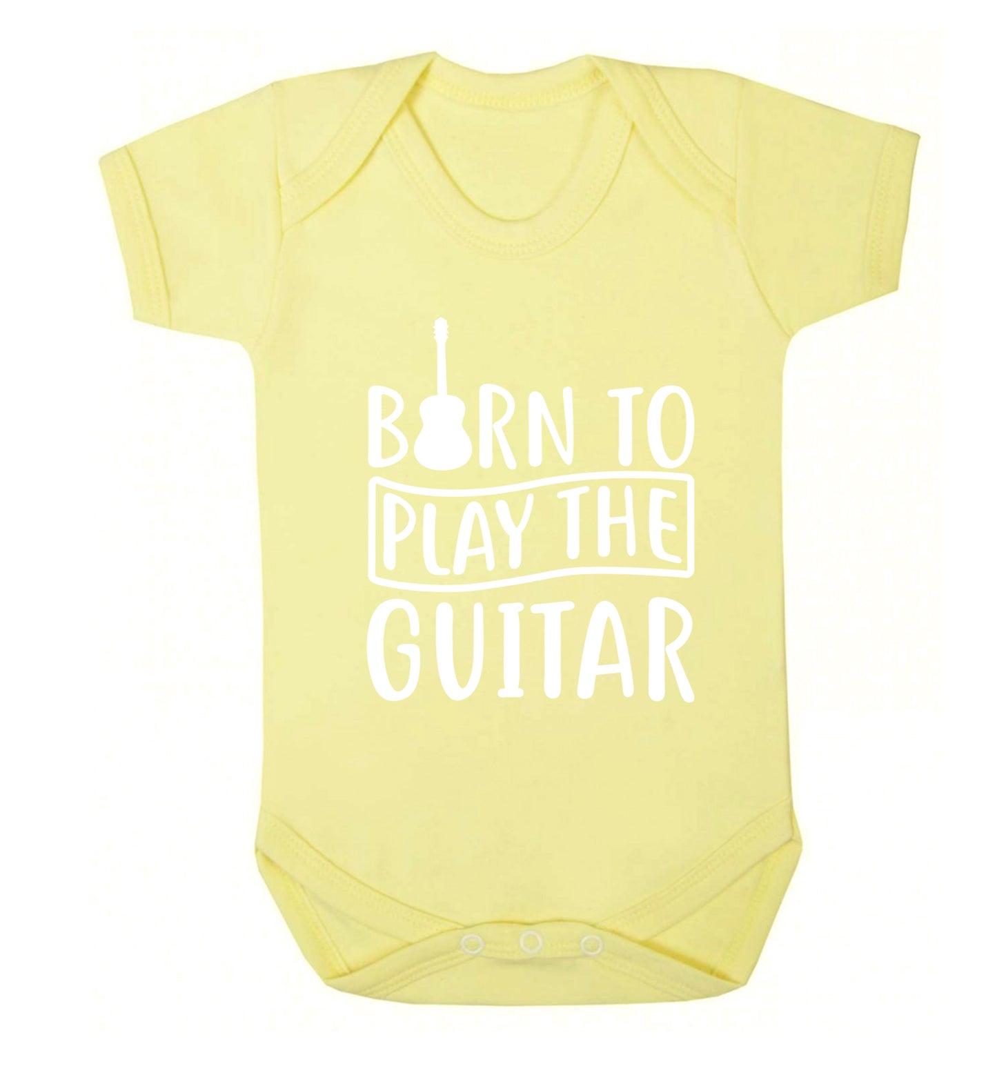 Born to play the guitar Baby Vest pale yellow 18-24 months