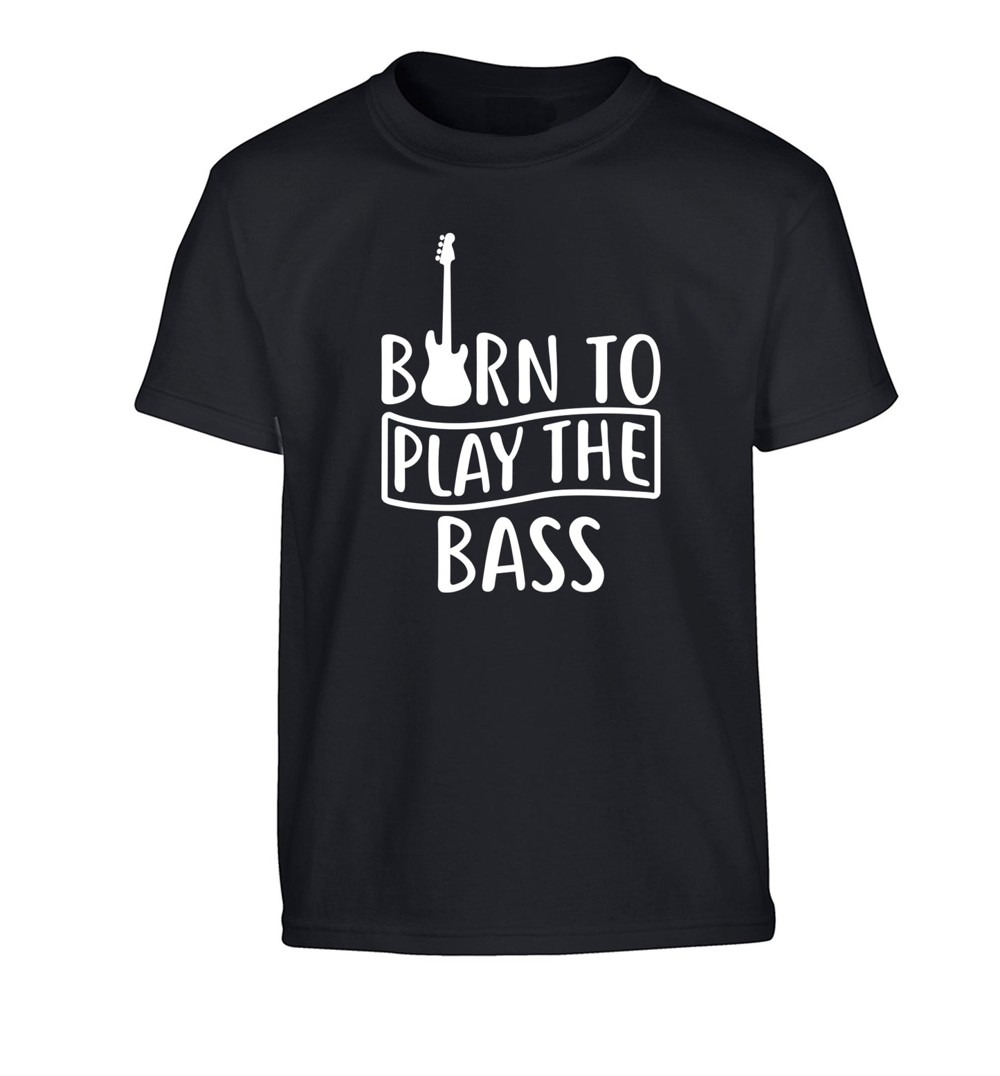 Born to play the bass Children's black Tshirt 12-14 Years