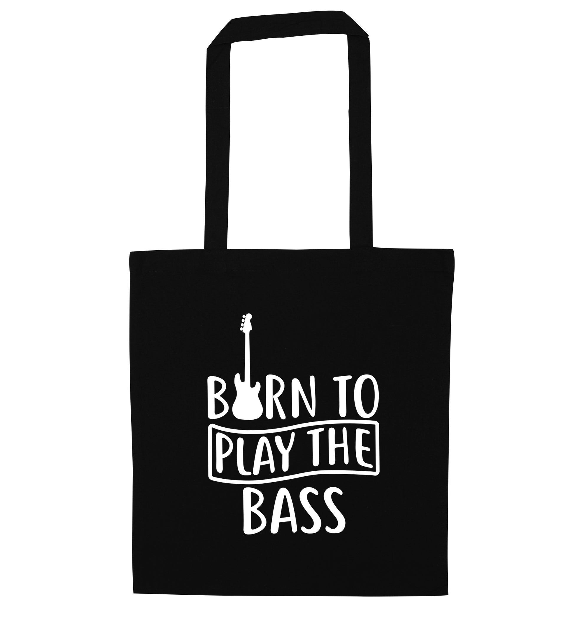 Born to play the bass black tote bag