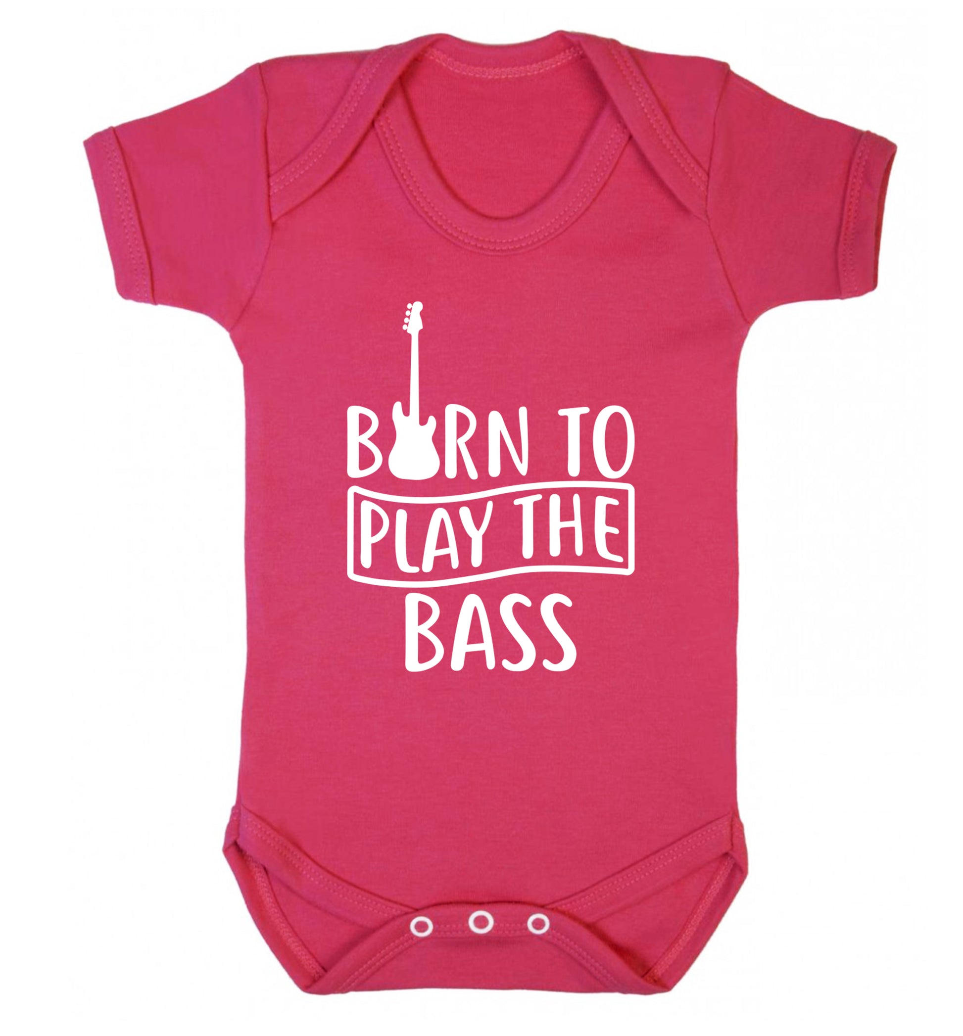 Born to play the bass Baby Vest dark pink 18-24 months