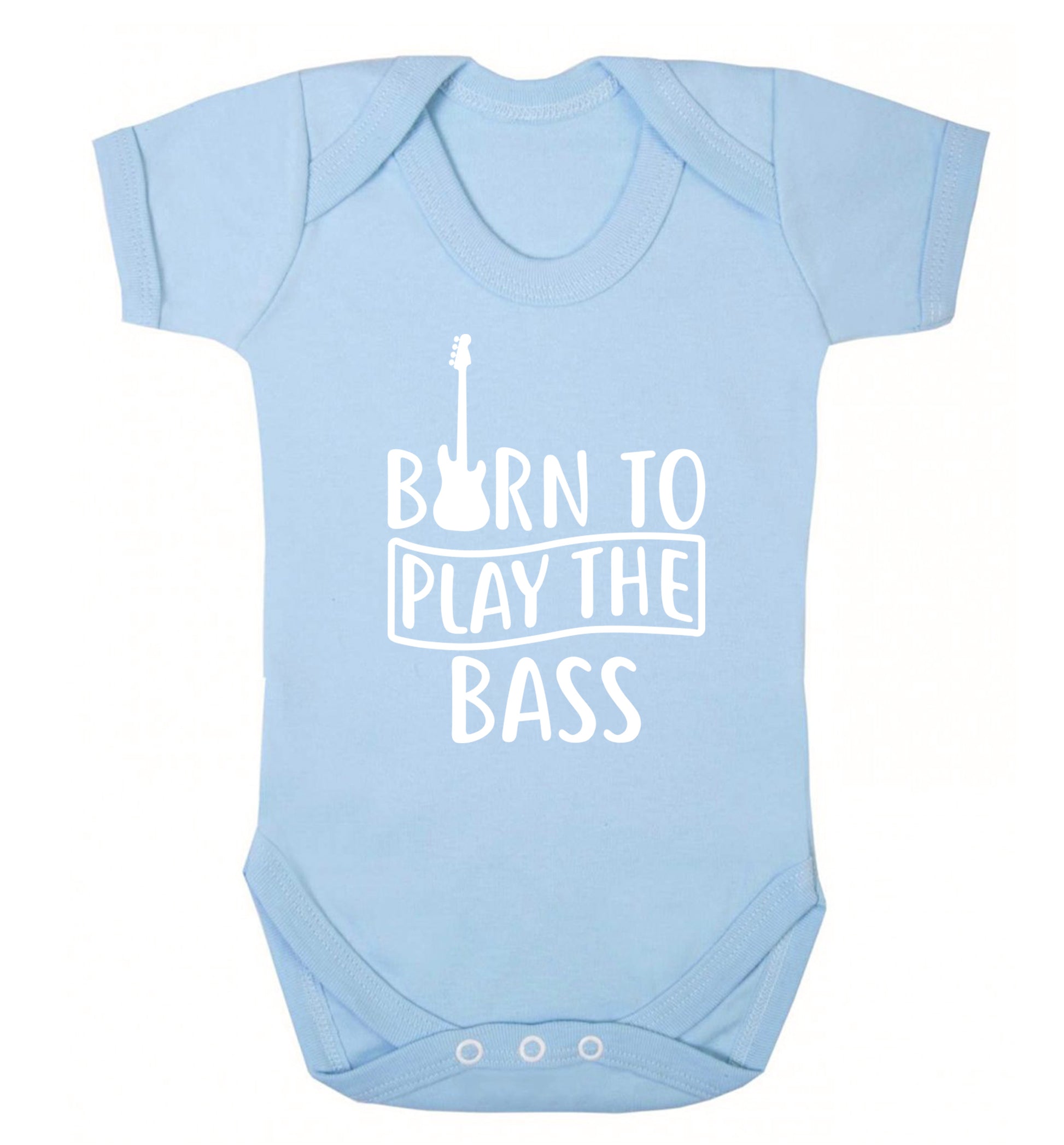 Born to play the bass Baby Vest pale blue 18-24 months