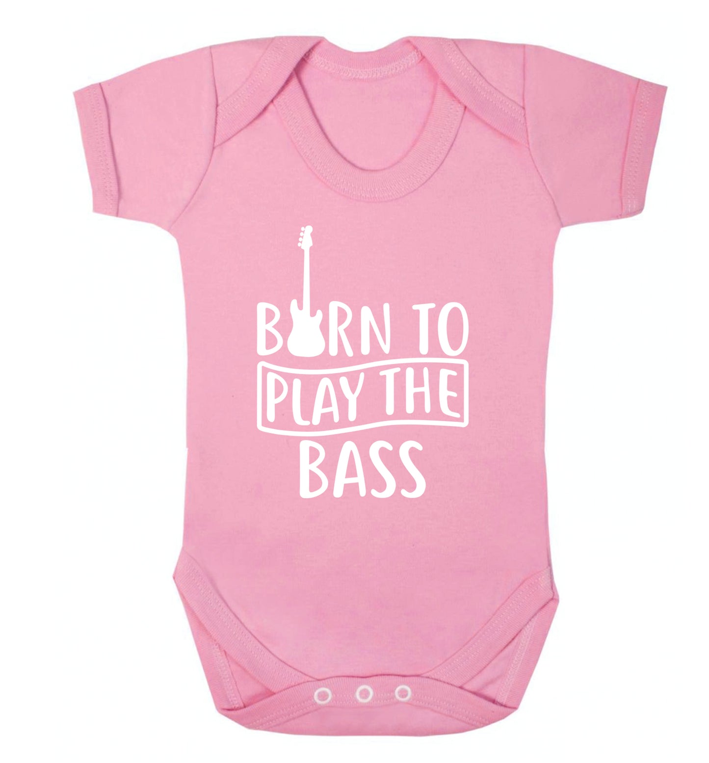 Born to play the bass Baby Vest pale pink 18-24 months