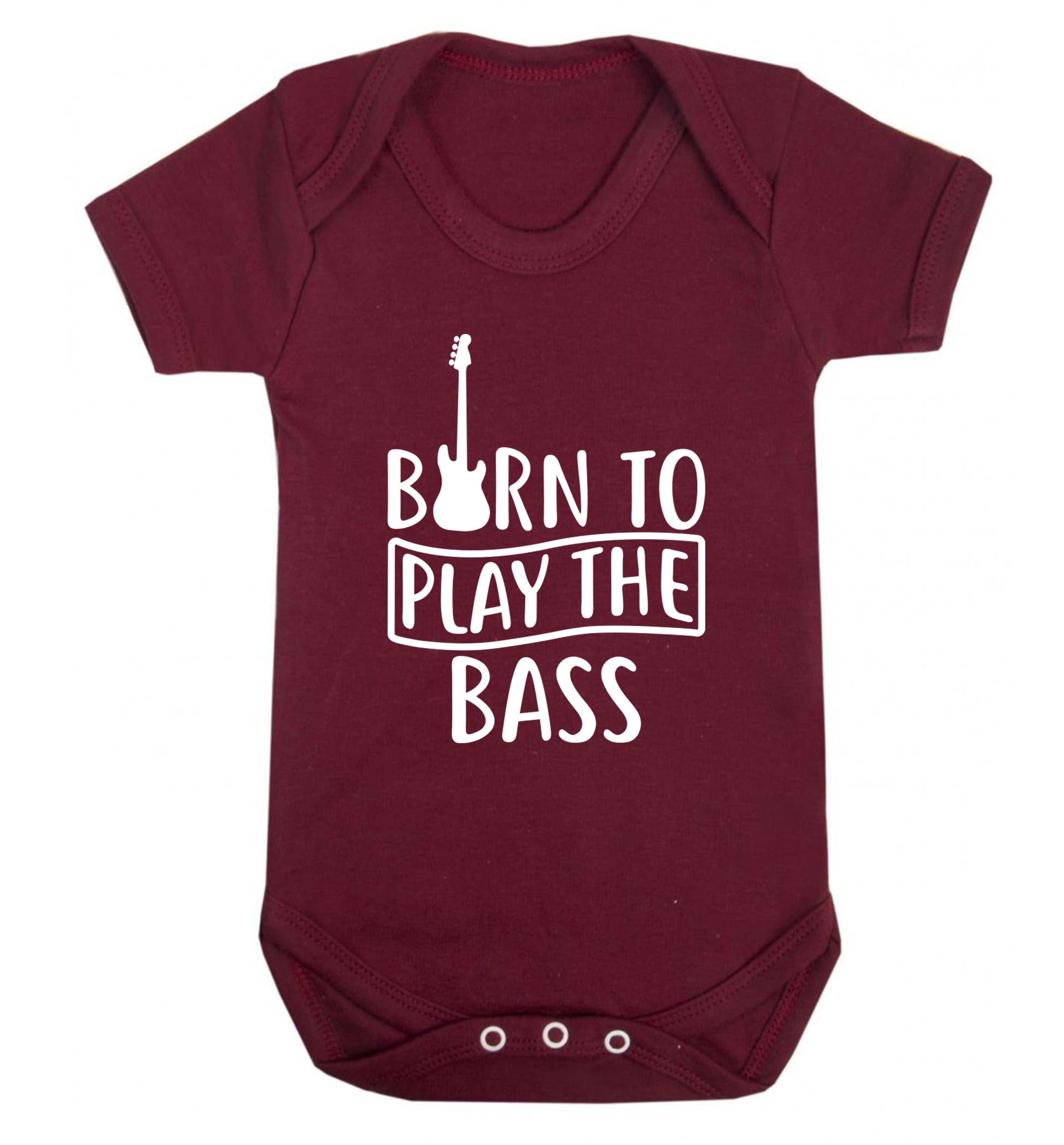 Born to play the bass Baby Vest maroon 18-24 months