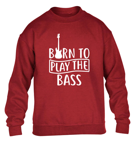 Born to play the bass children's grey sweater 12-14 Years