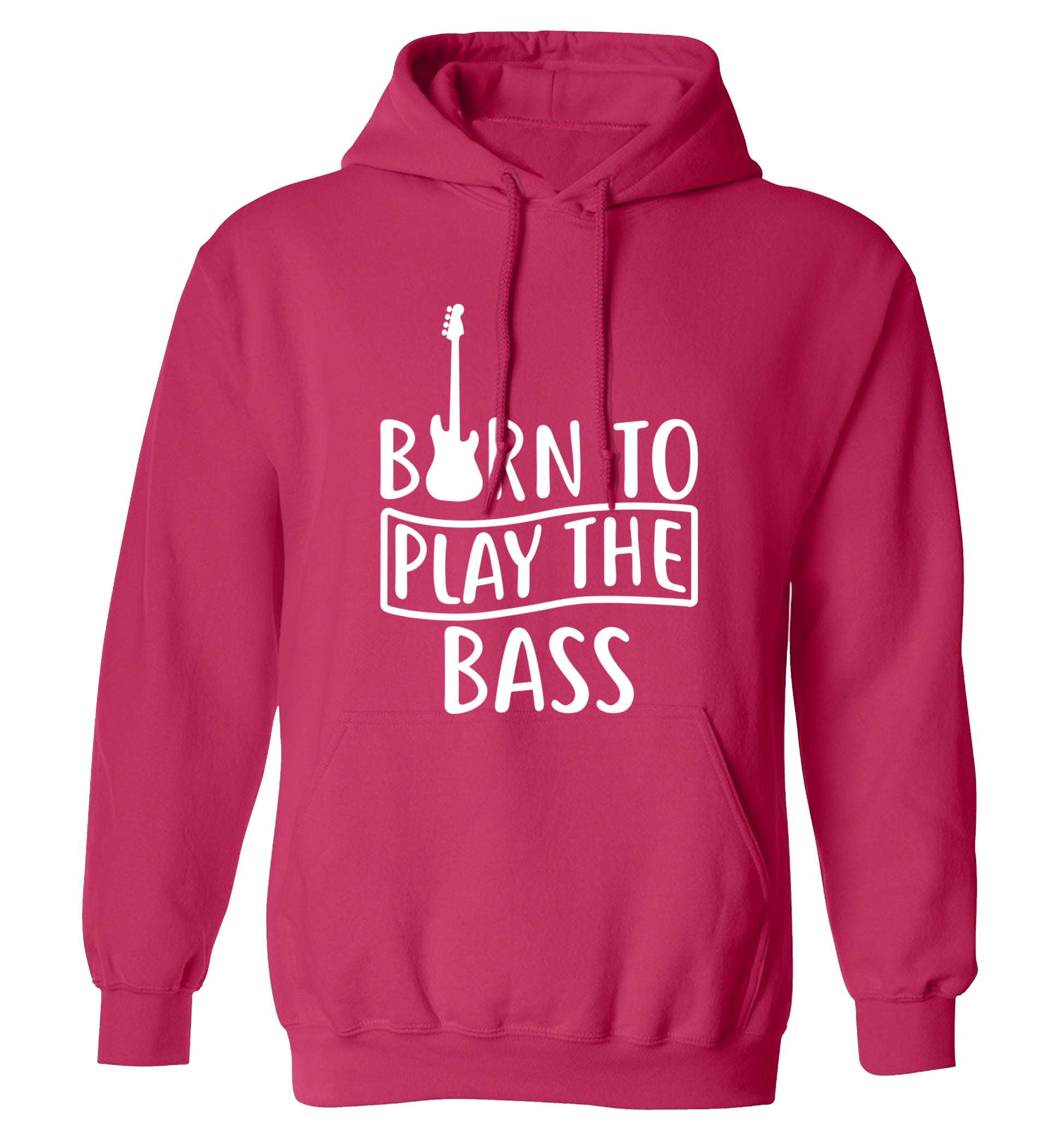 Born to play the bass adults unisex pink hoodie 2XL