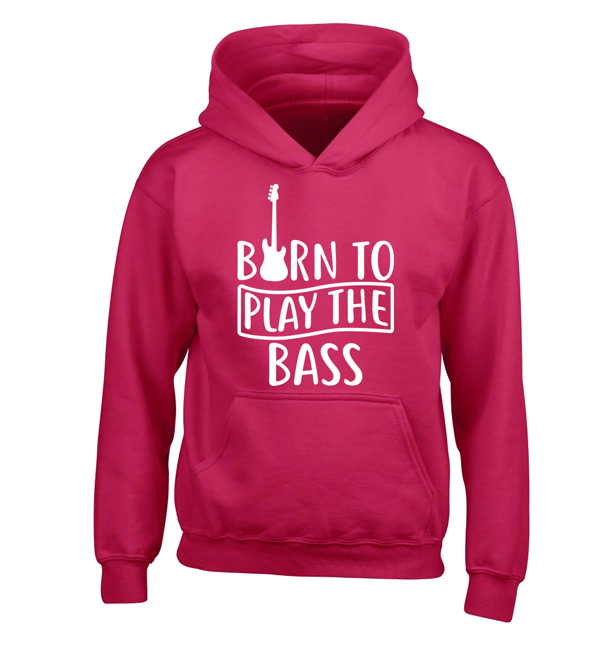 Born to play the bass children's pink hoodie 12-14 Years