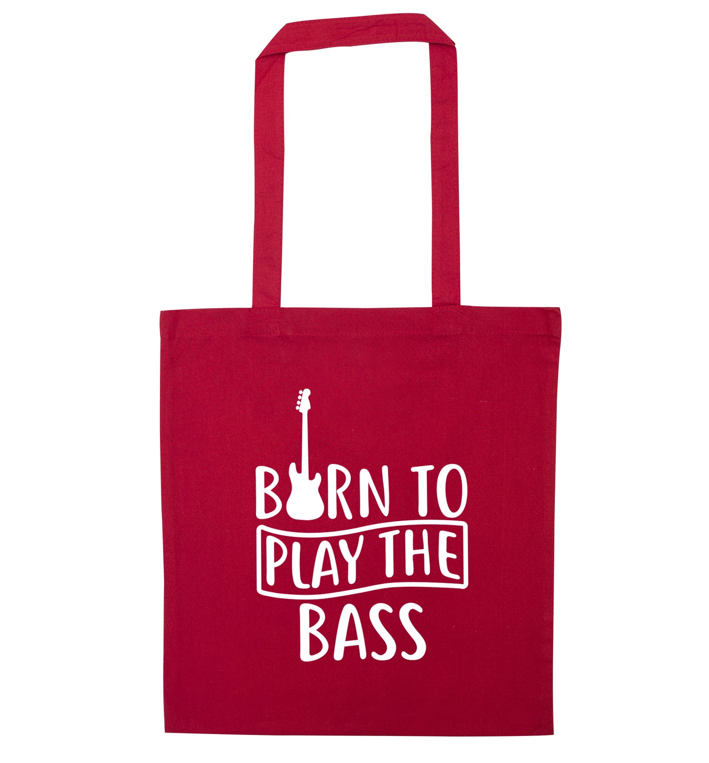 Born to play the bass red tote bag