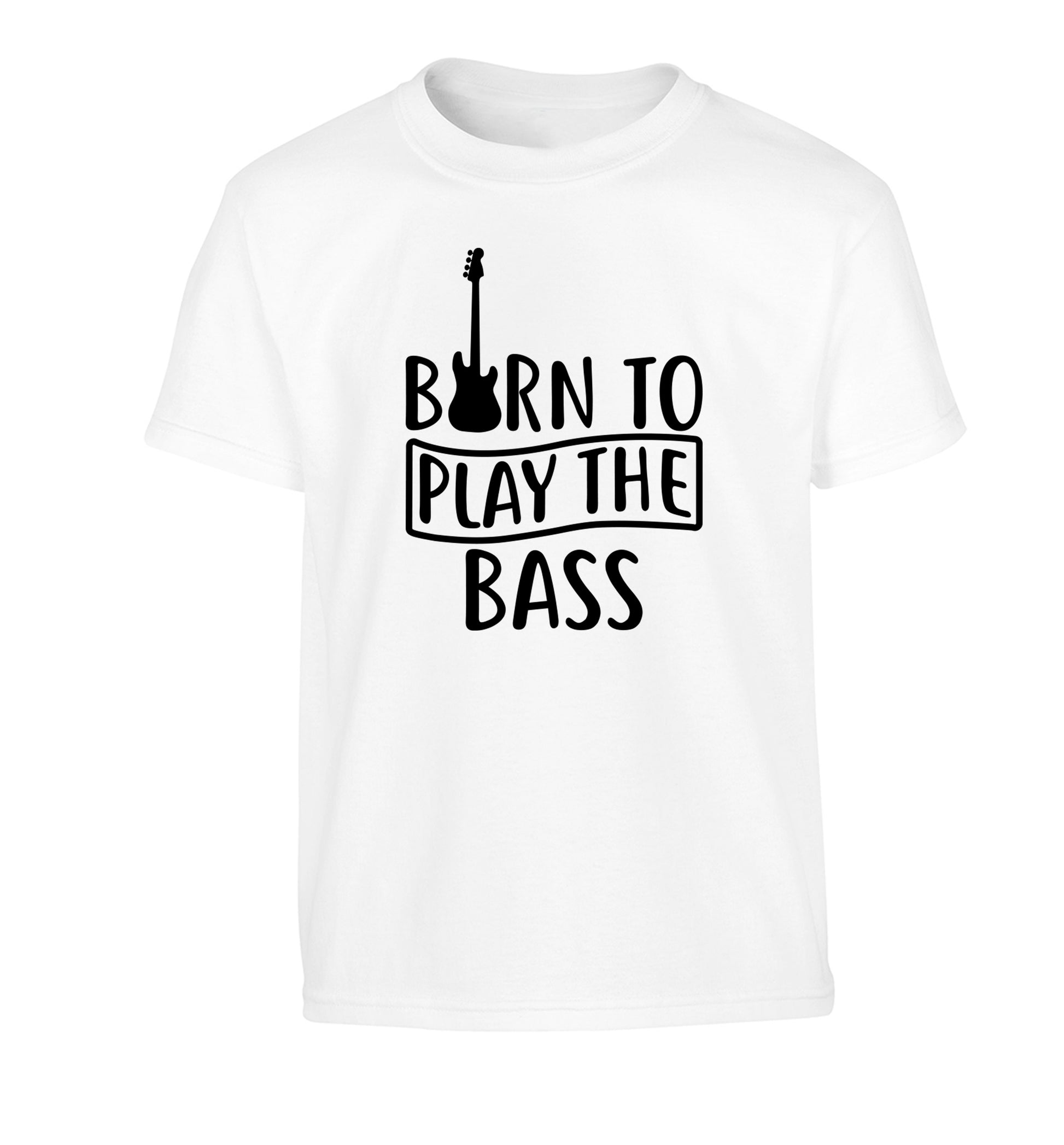 Born to play the bass Children's white Tshirt 12-14 Years