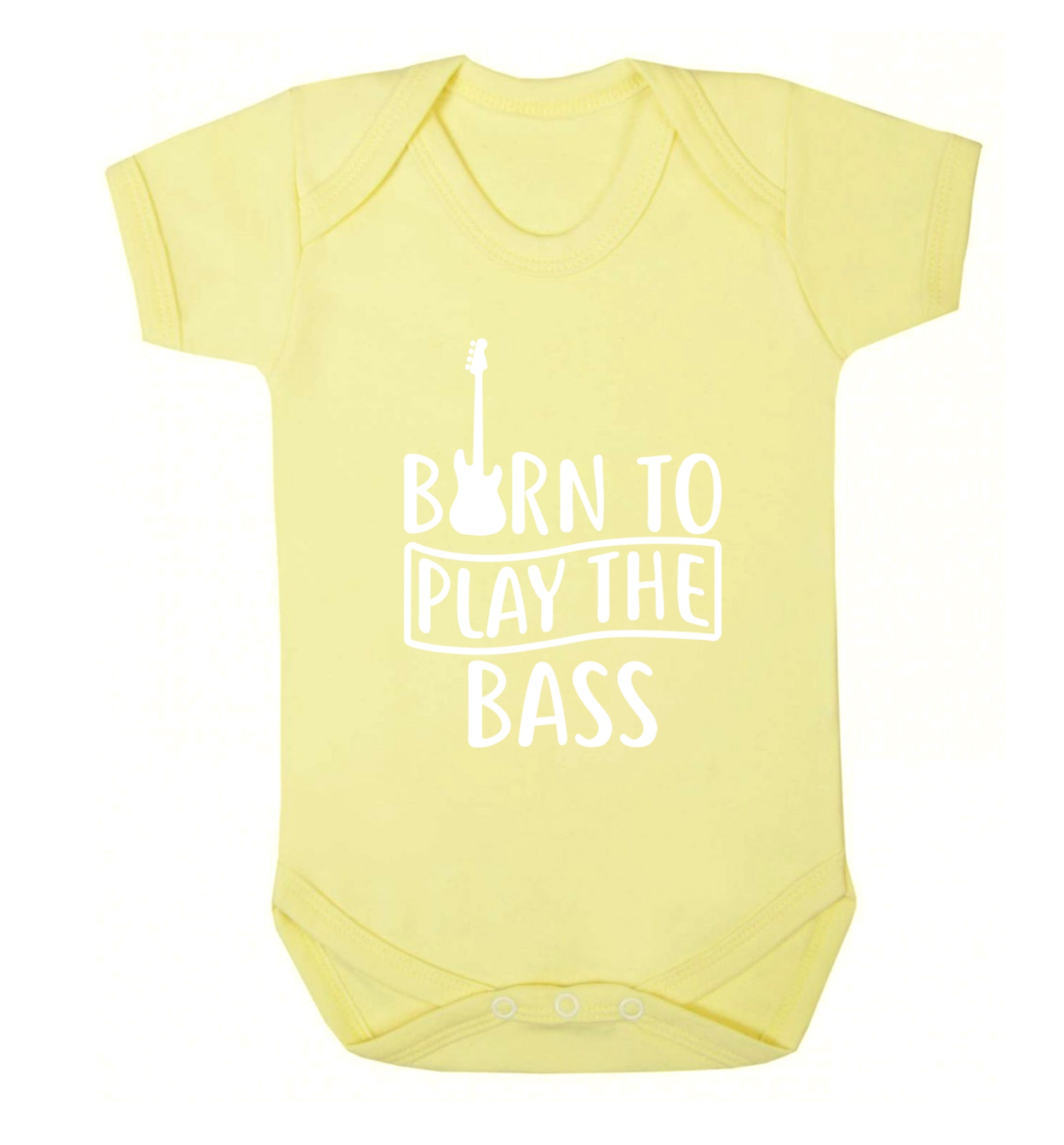 Born to play the bass Baby Vest pale yellow 18-24 months
