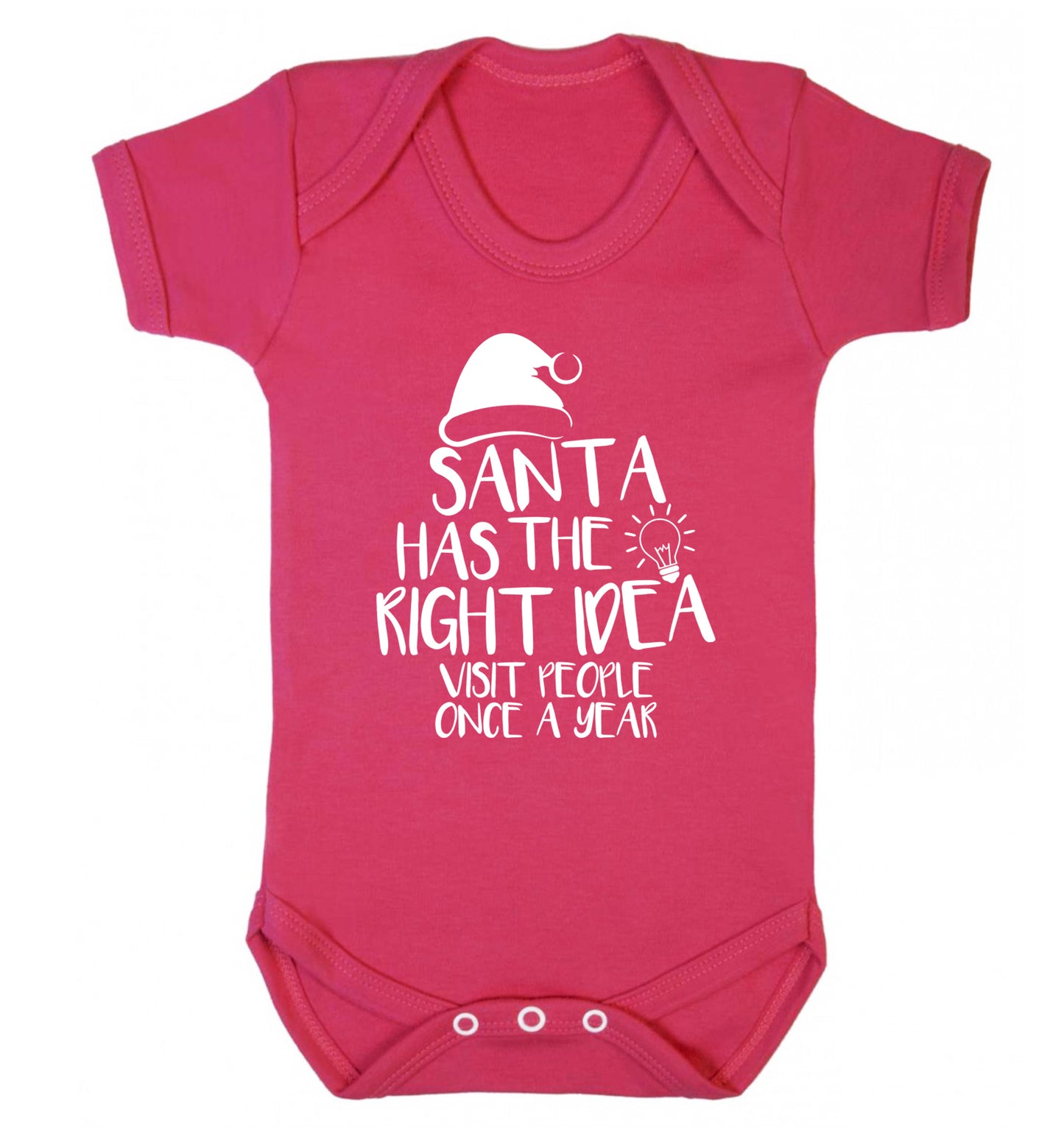 Santa has the right idea visit people once a year Baby Vest dark pink 18-24 months