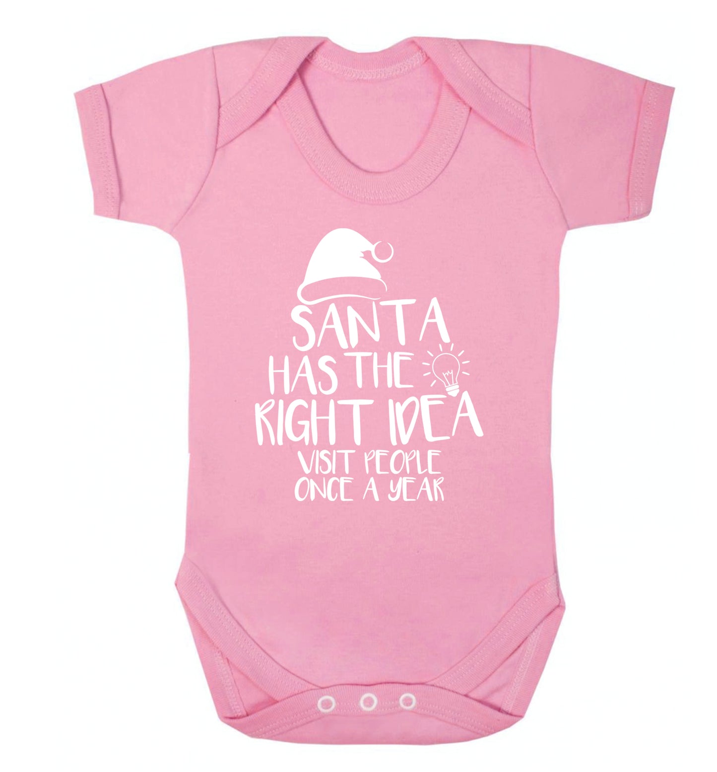 Santa has the right idea visit people once a year Baby Vest pale pink 18-24 months