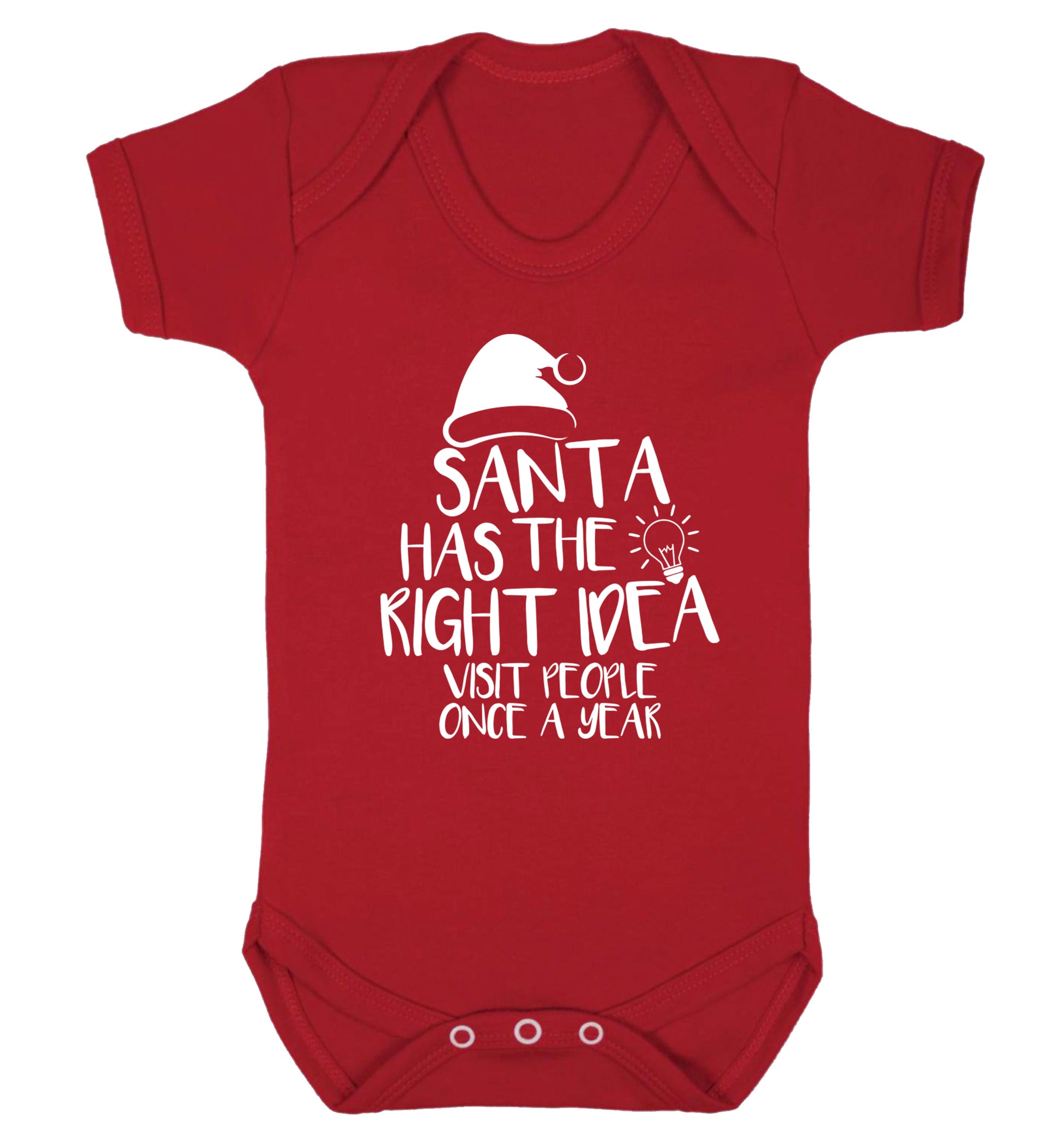 Santa has the right idea visit people once a year Baby Vest red 18-24 months
