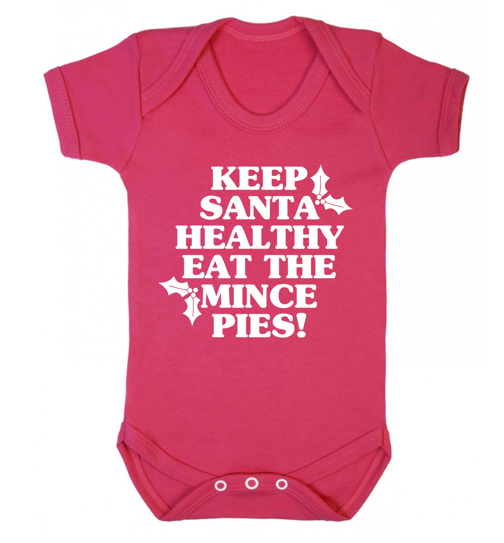 Keep santa healthy eat the mince pies Baby Vest dark pink 18-24 months