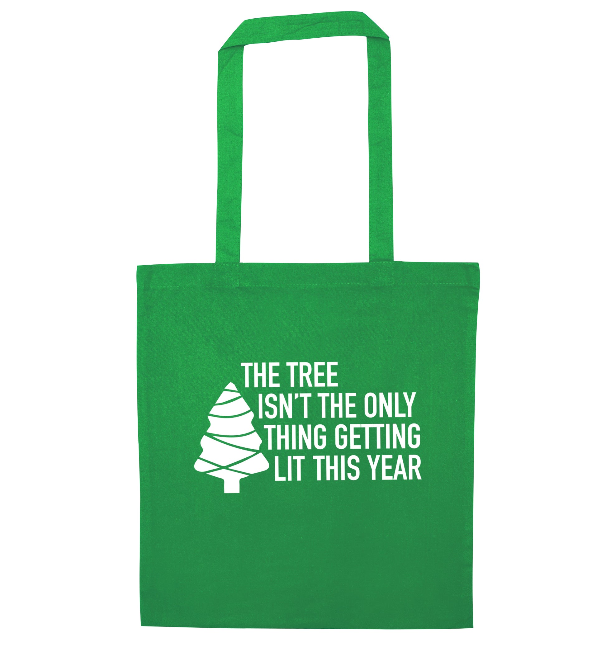 The tree isn't the only thing getting lit this year green tote bag