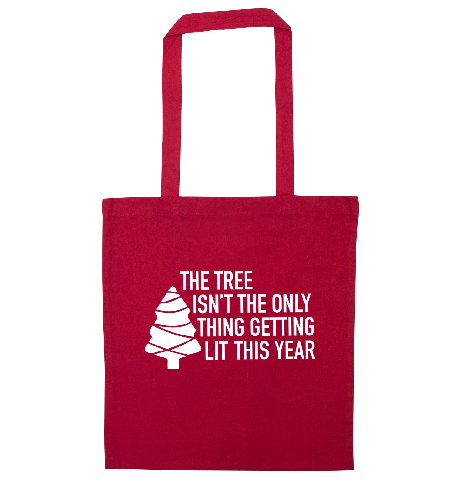 The tree isn't the only thing getting lit this year red tote bag
