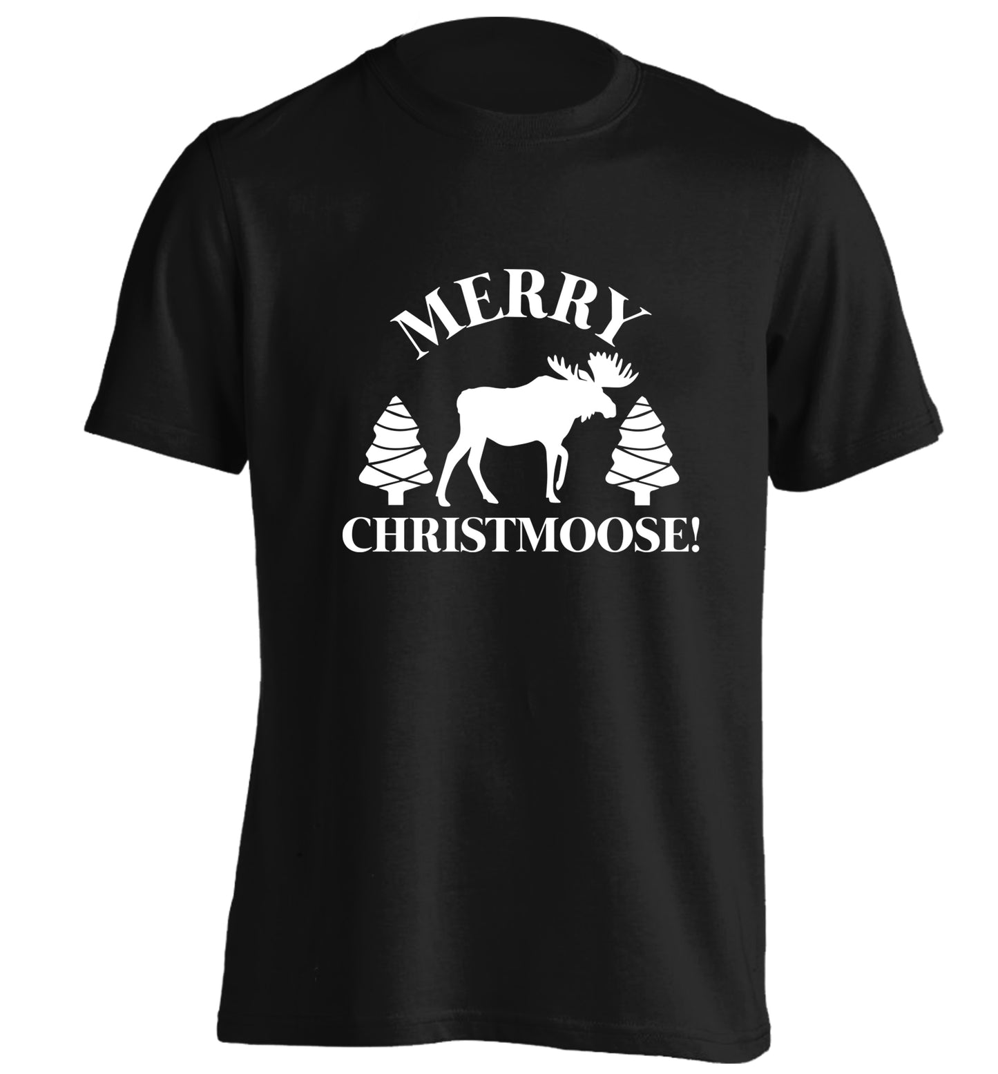 Merry Christmoose adults unisex black Tshirt 2XL
