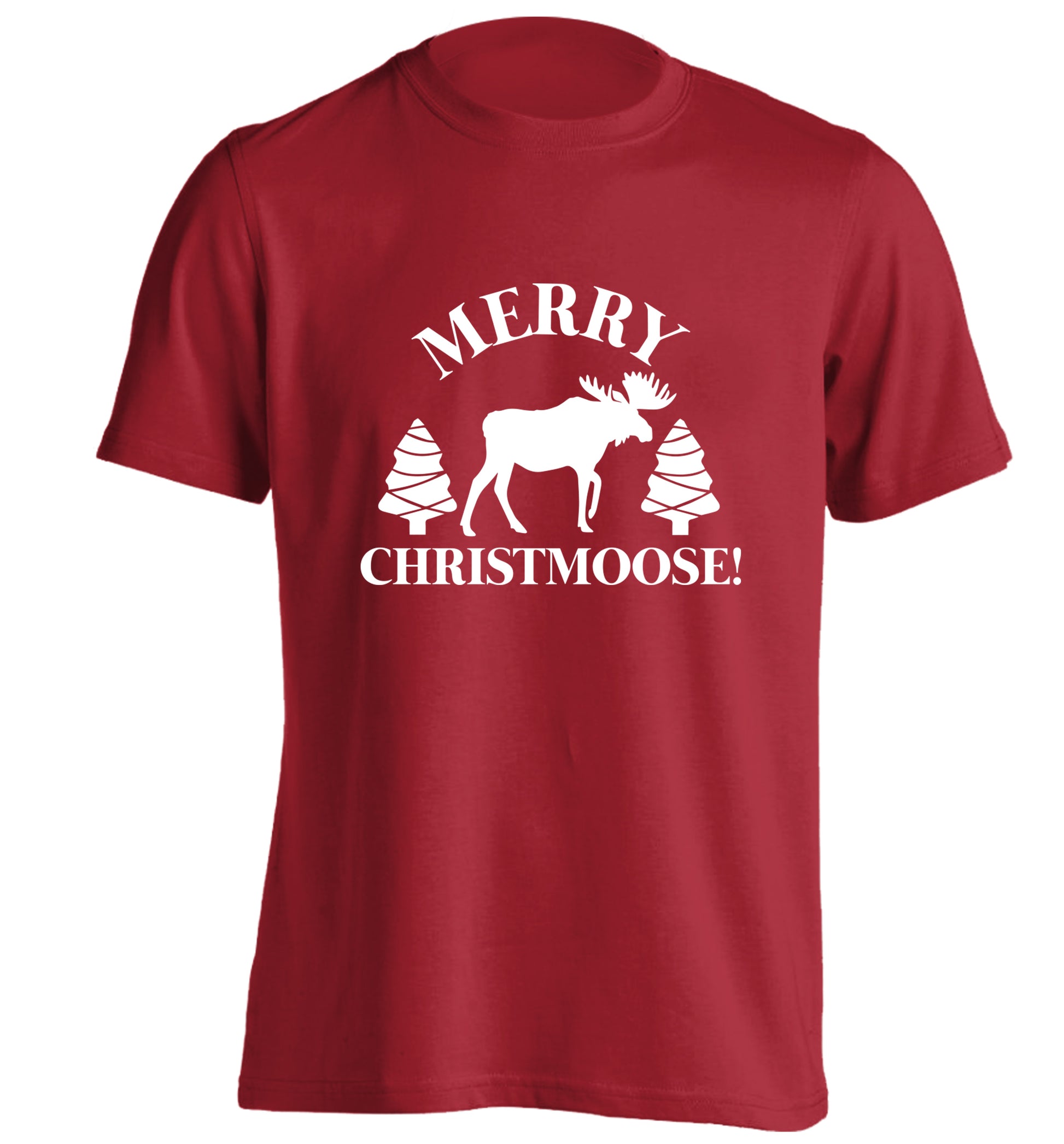 Merry Christmoose adults unisex red Tshirt 2XL