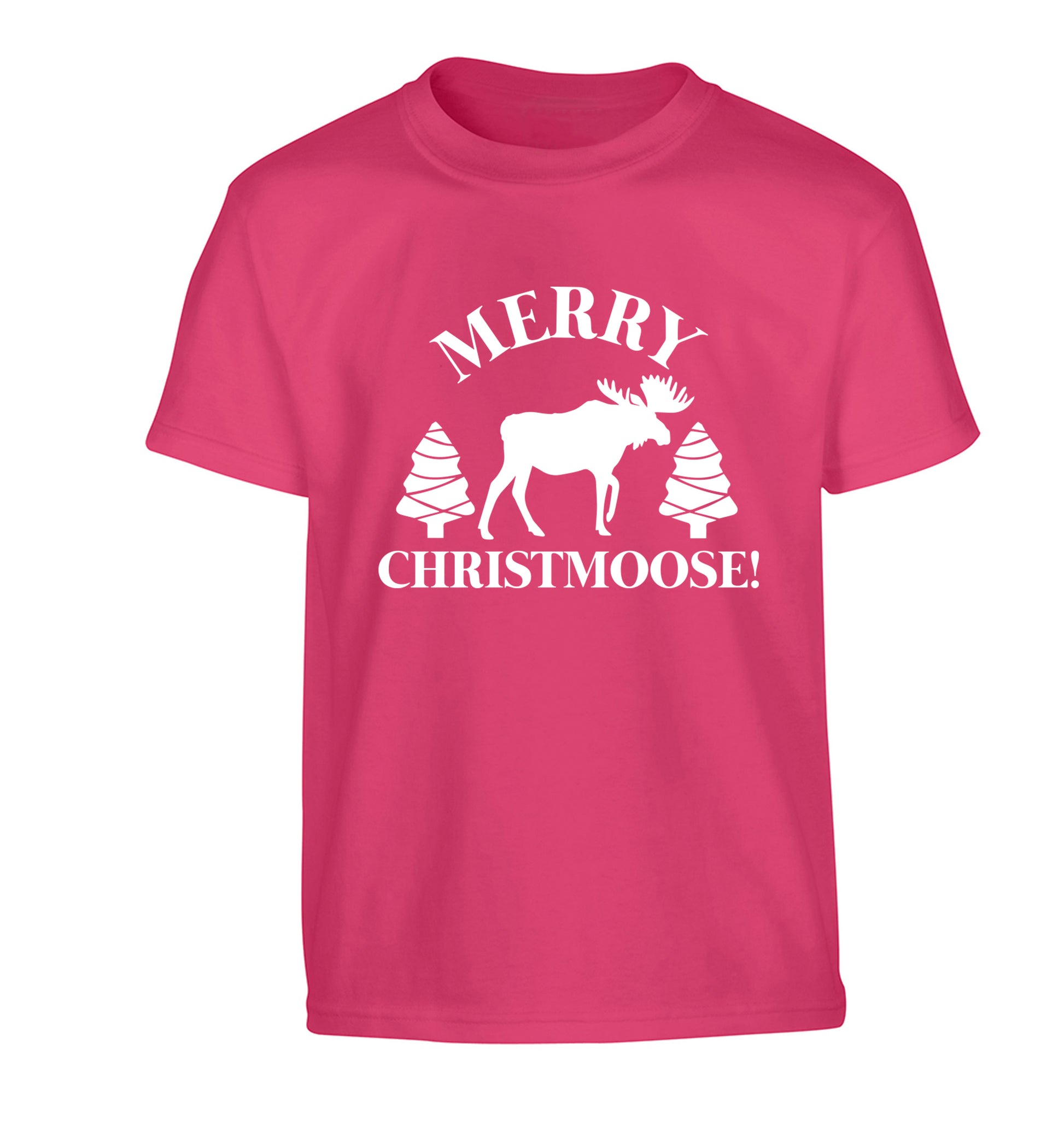 Merry Christmoose Children's pink Tshirt 12-14 Years