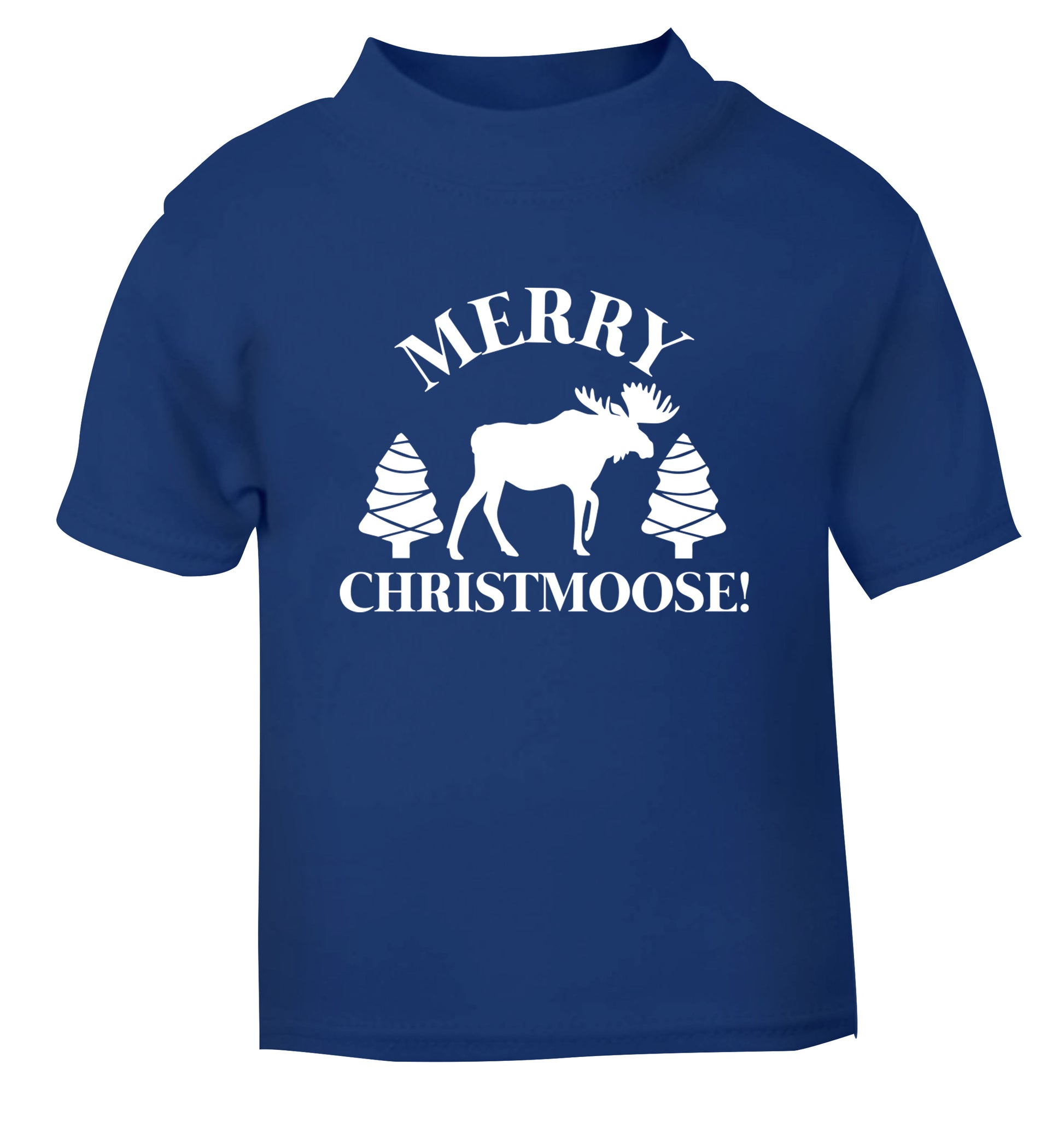 Merry Christmoose blue Baby Toddler Tshirt 2 Years