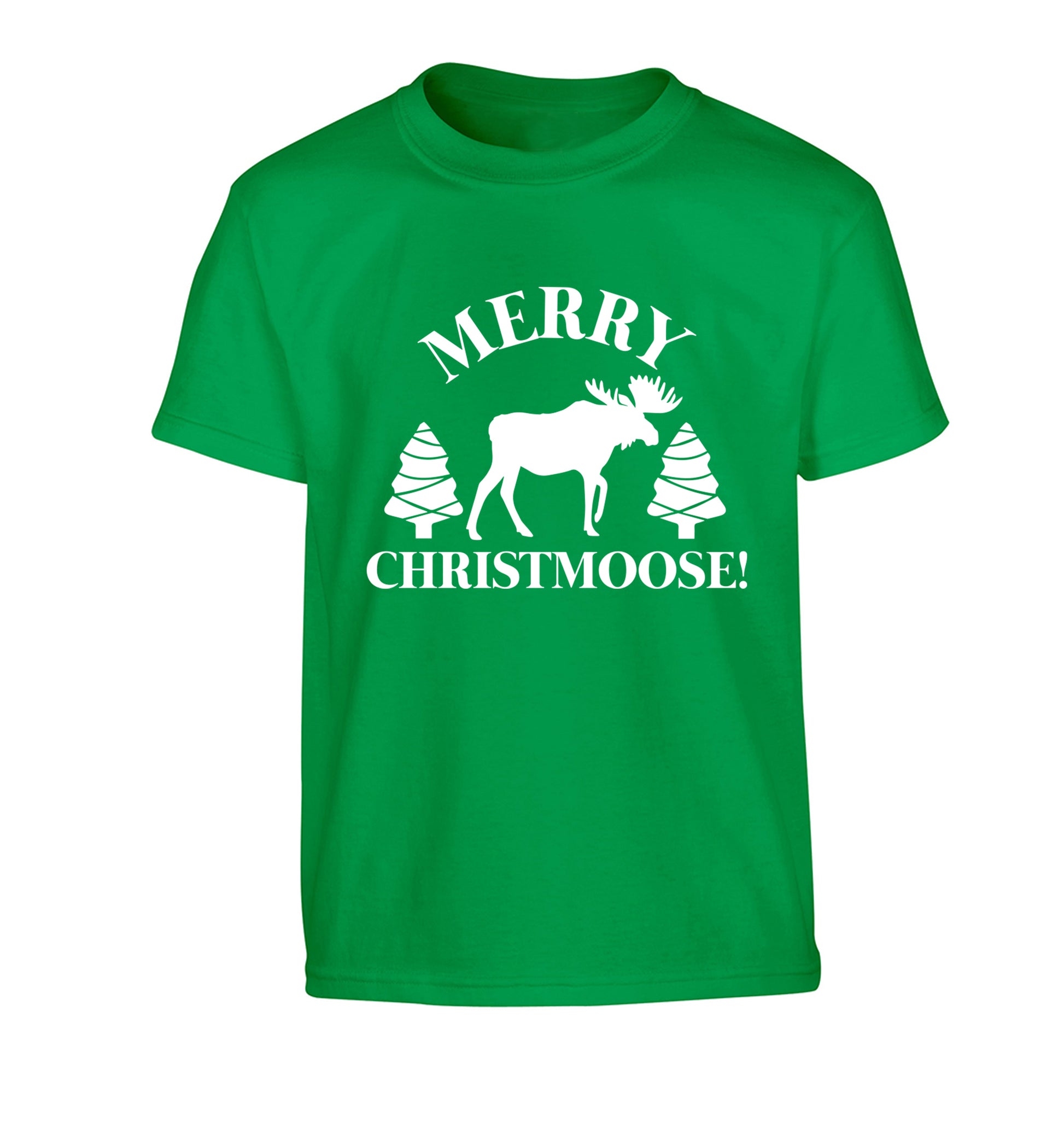 Merry Christmoose Children's green Tshirt 12-14 Years